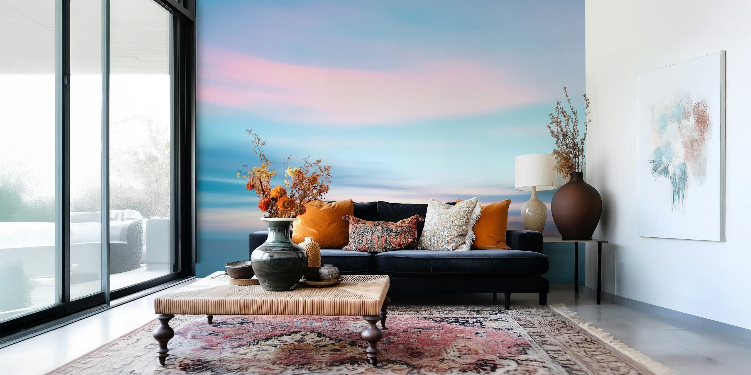 Sky and ocean wallpaper i ett stiligt rum