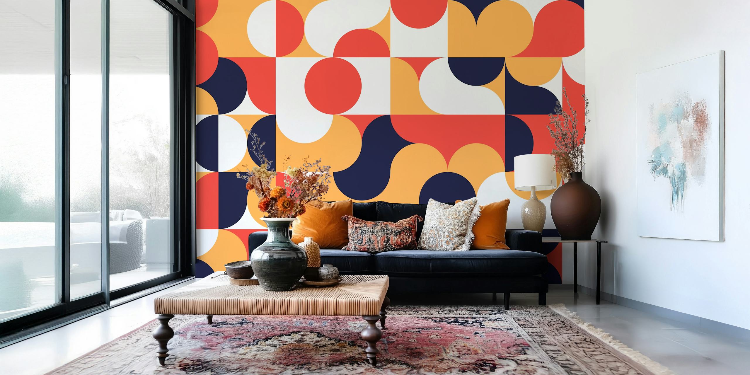 Papier peint Bauhaus Graphics dans une pièce moderne