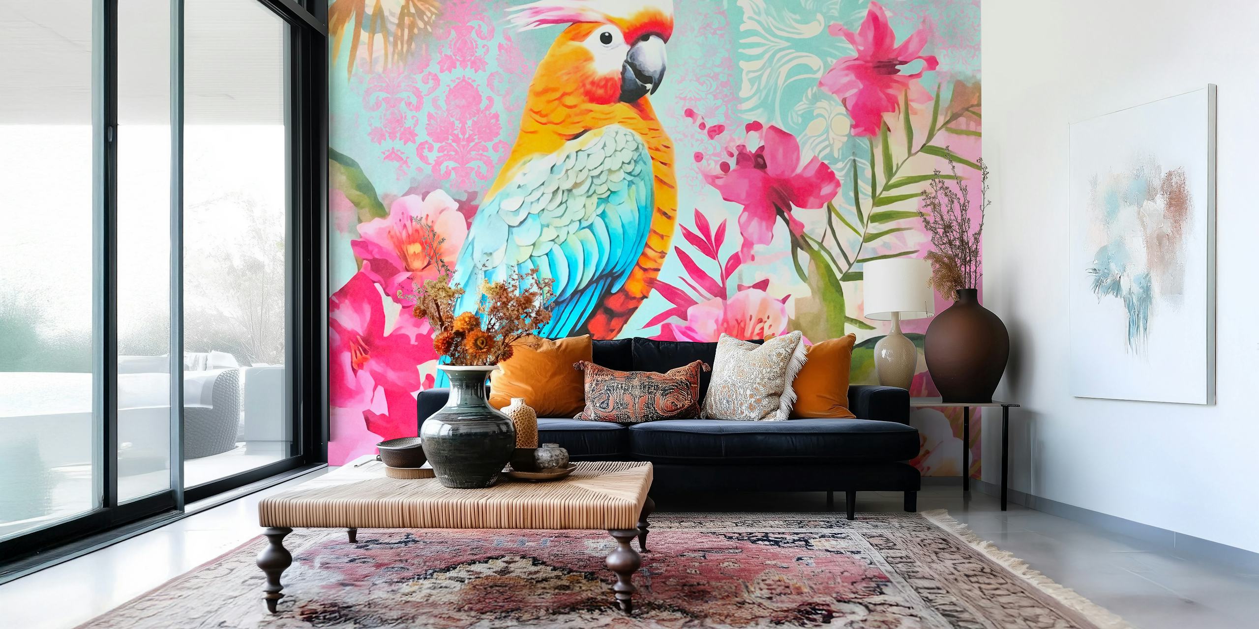 Tropical Parrot Paradise tapet i et rum