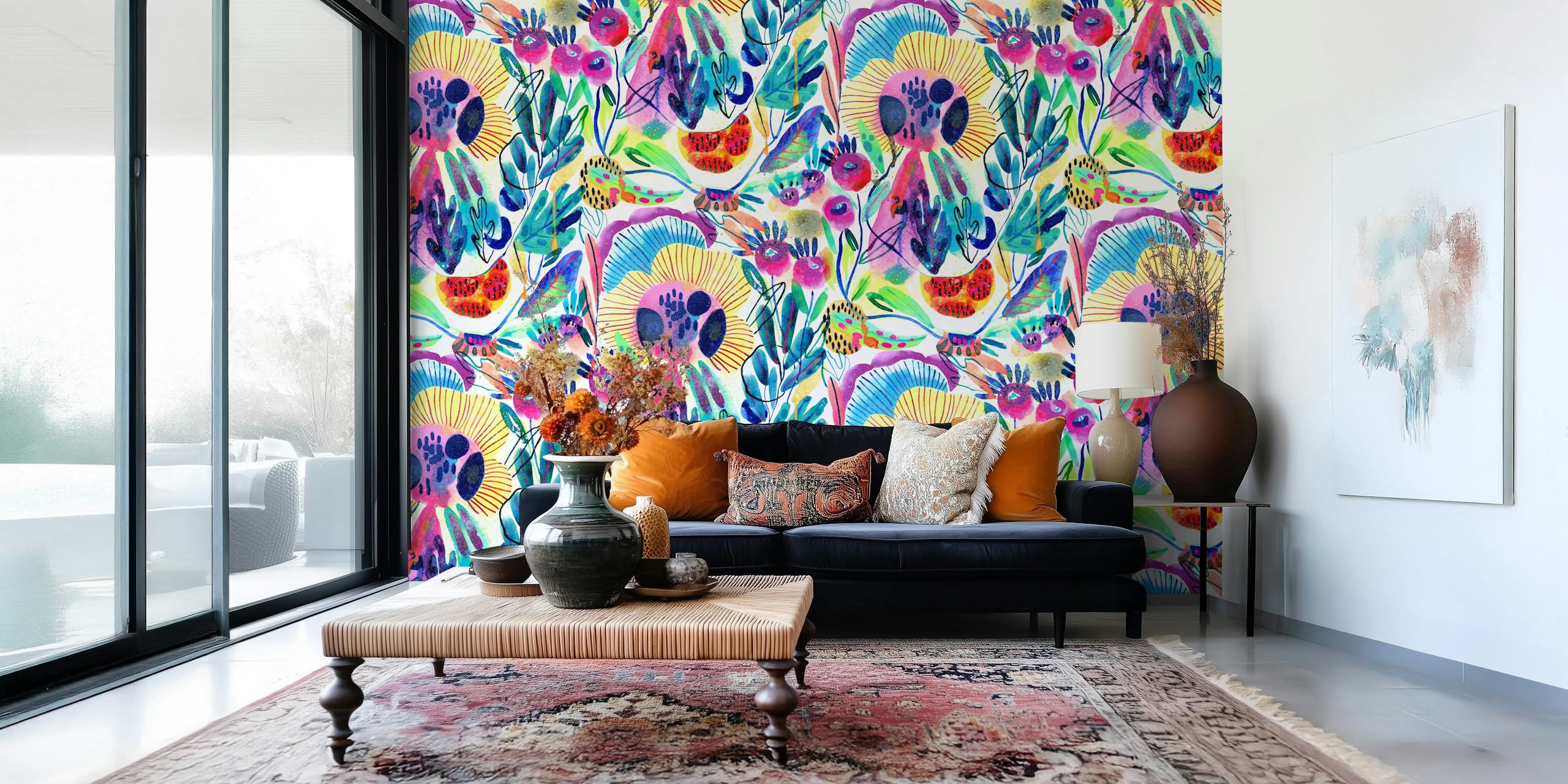 Magical Florals tapetti huoneasetelmassa