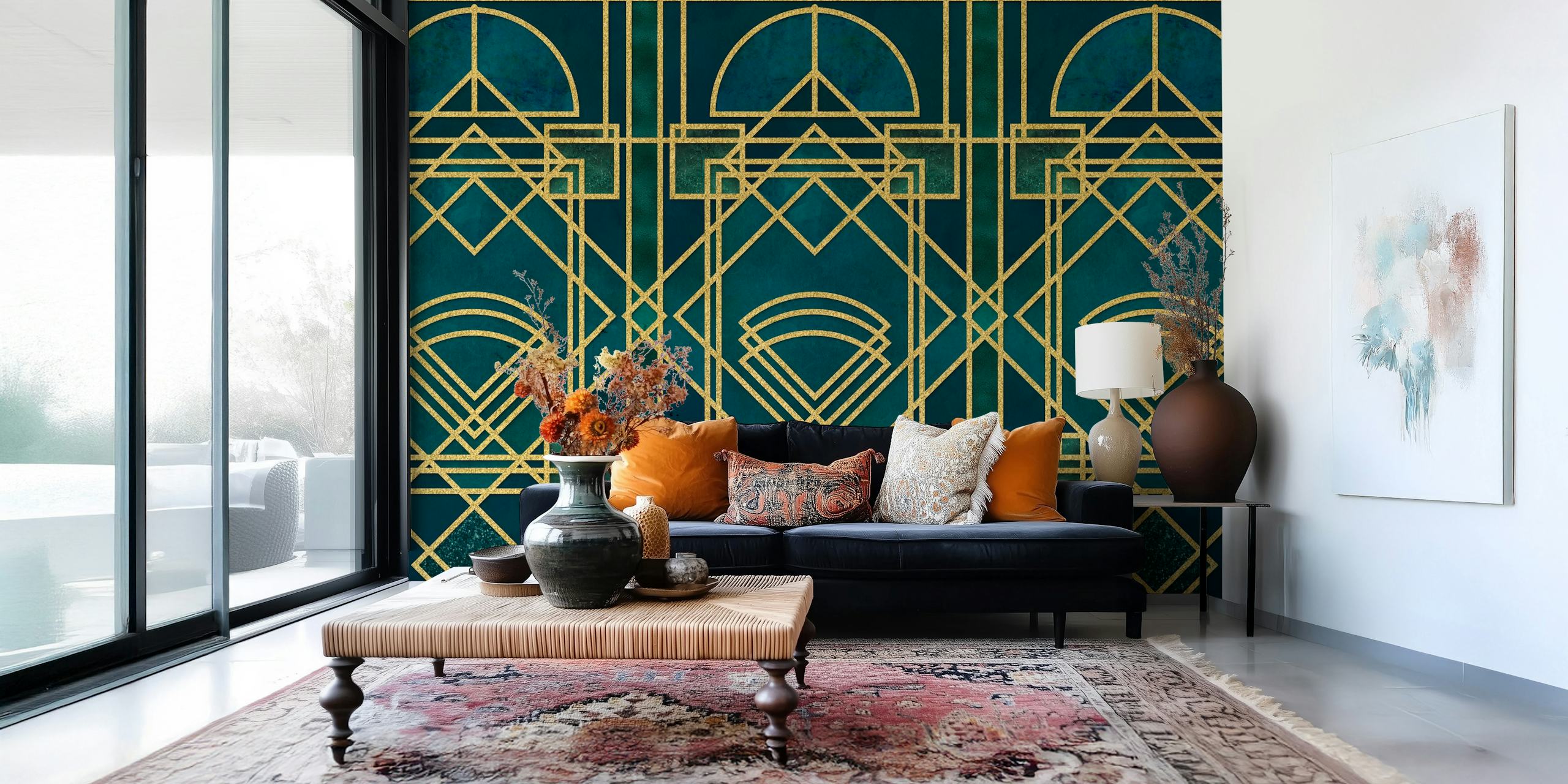 Art Deco wallpaper in a stylish room