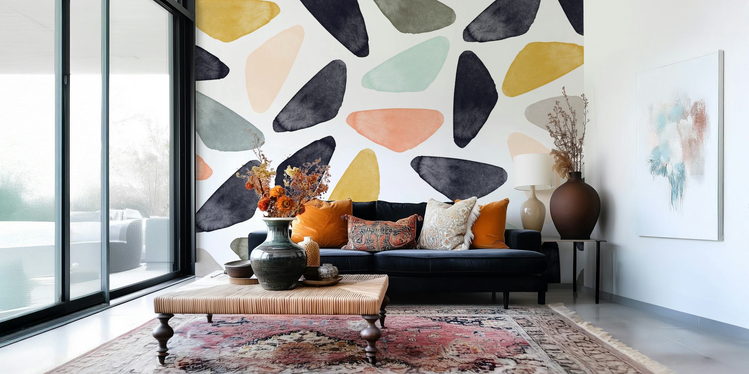 Scandinavian design wallpaper in a room