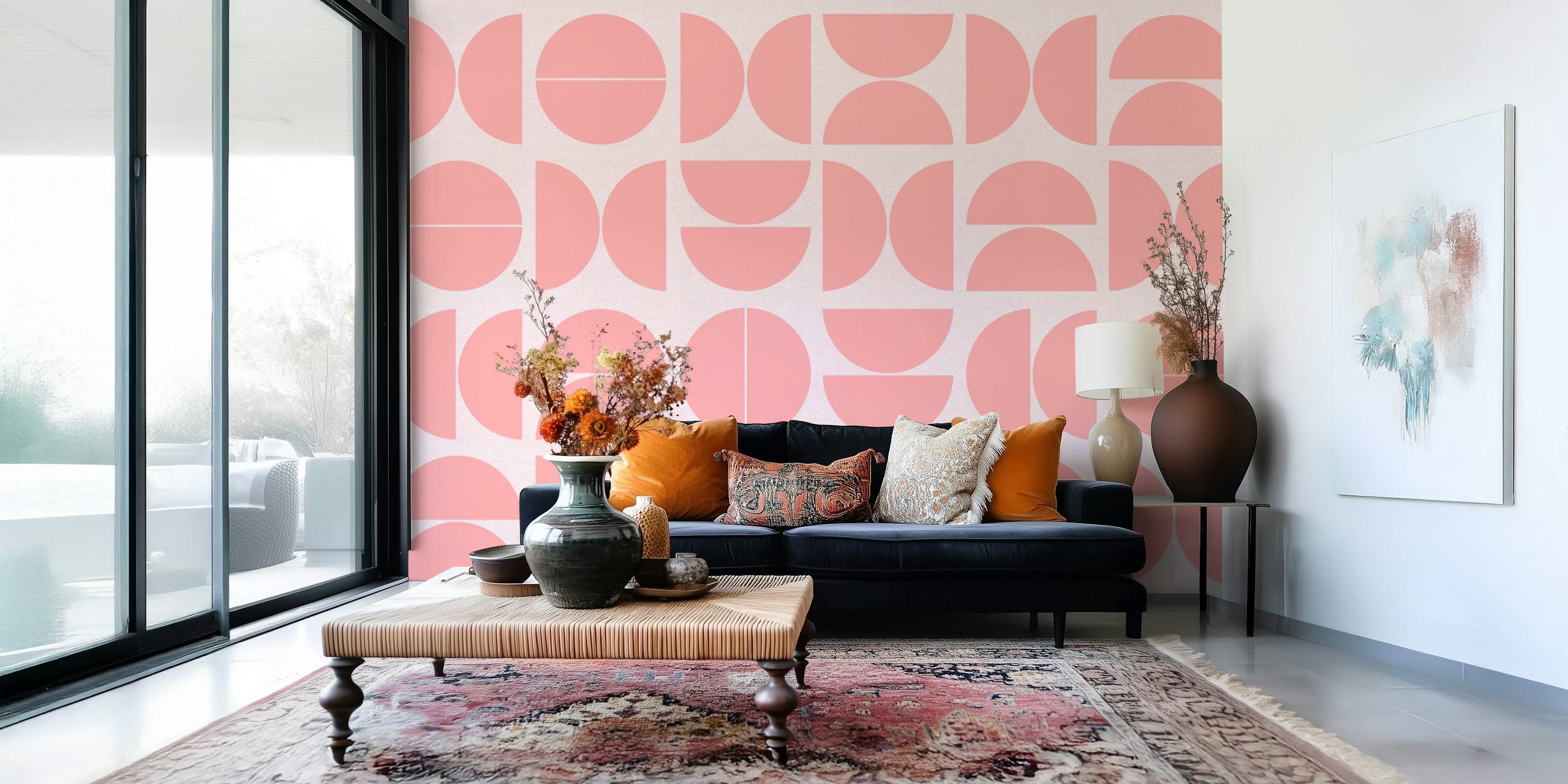 Design della carta da parati Rose Pink Bauhaus