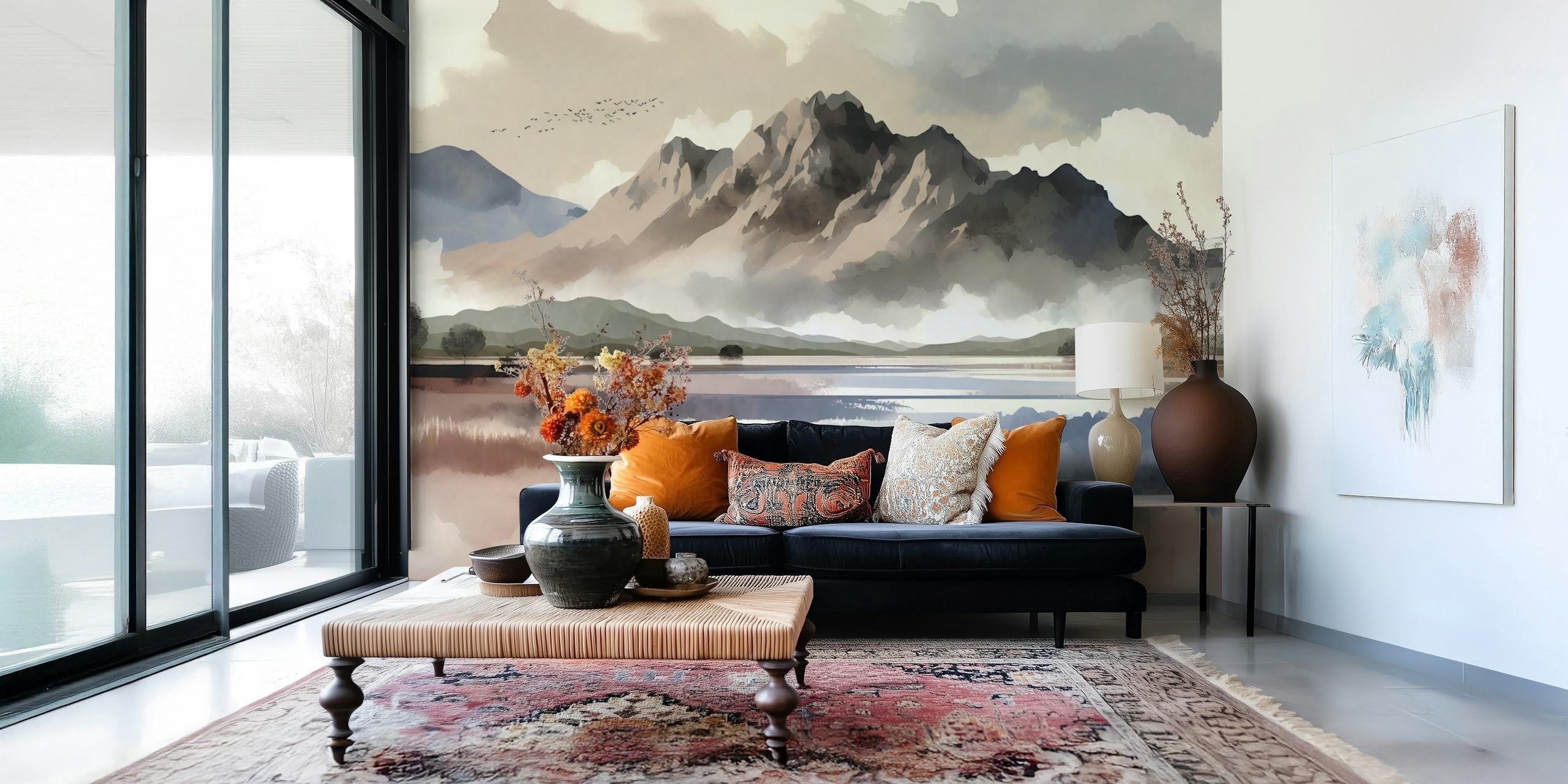 Tranquil Mountain Vista tapet i et rom