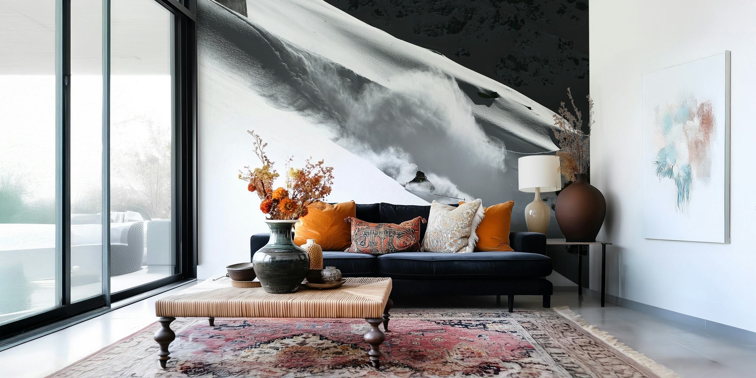 Snow-covered mountain slopes with powdery snow wallpaper