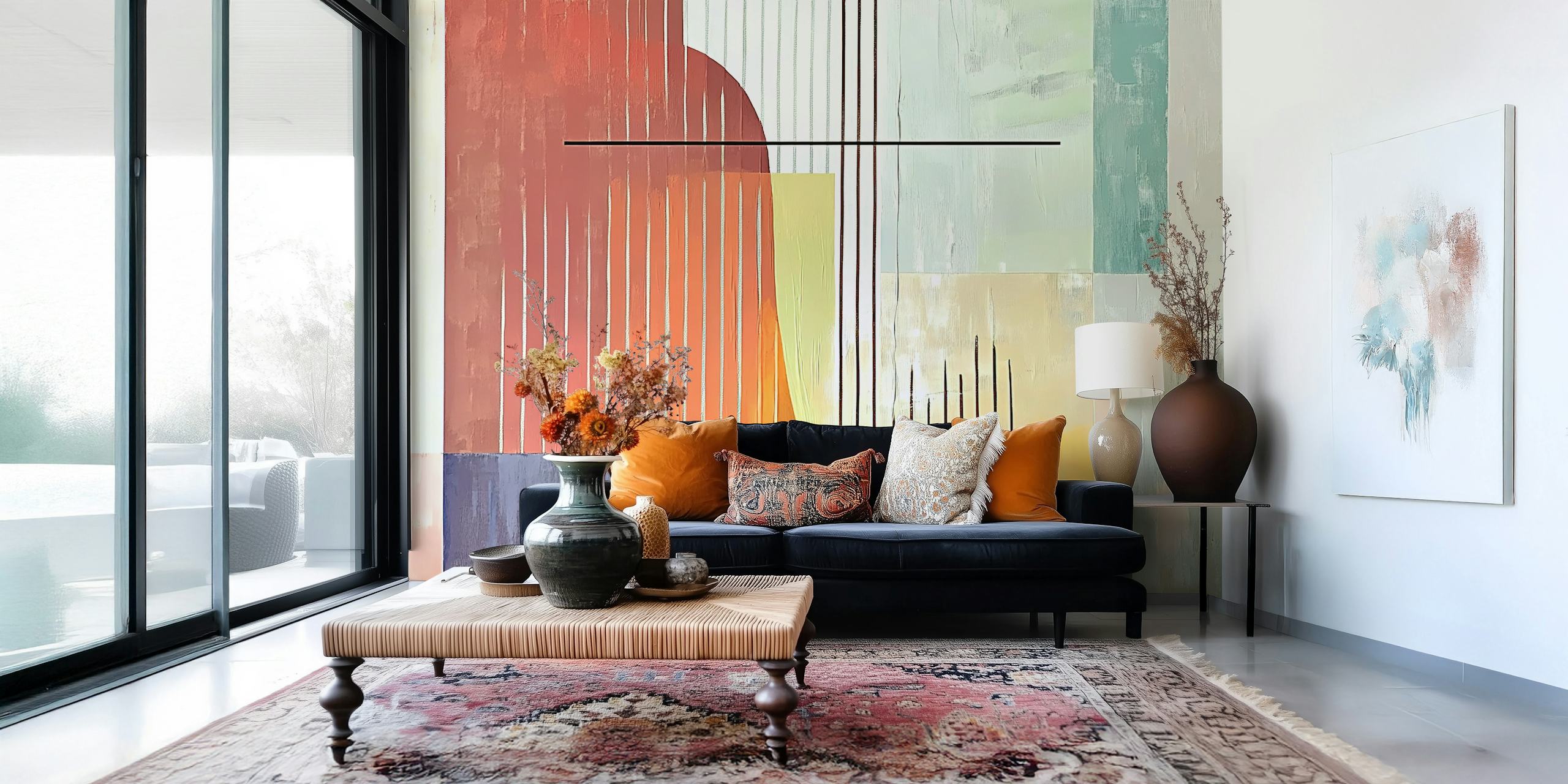 Abstract wall design for stylish interiors
