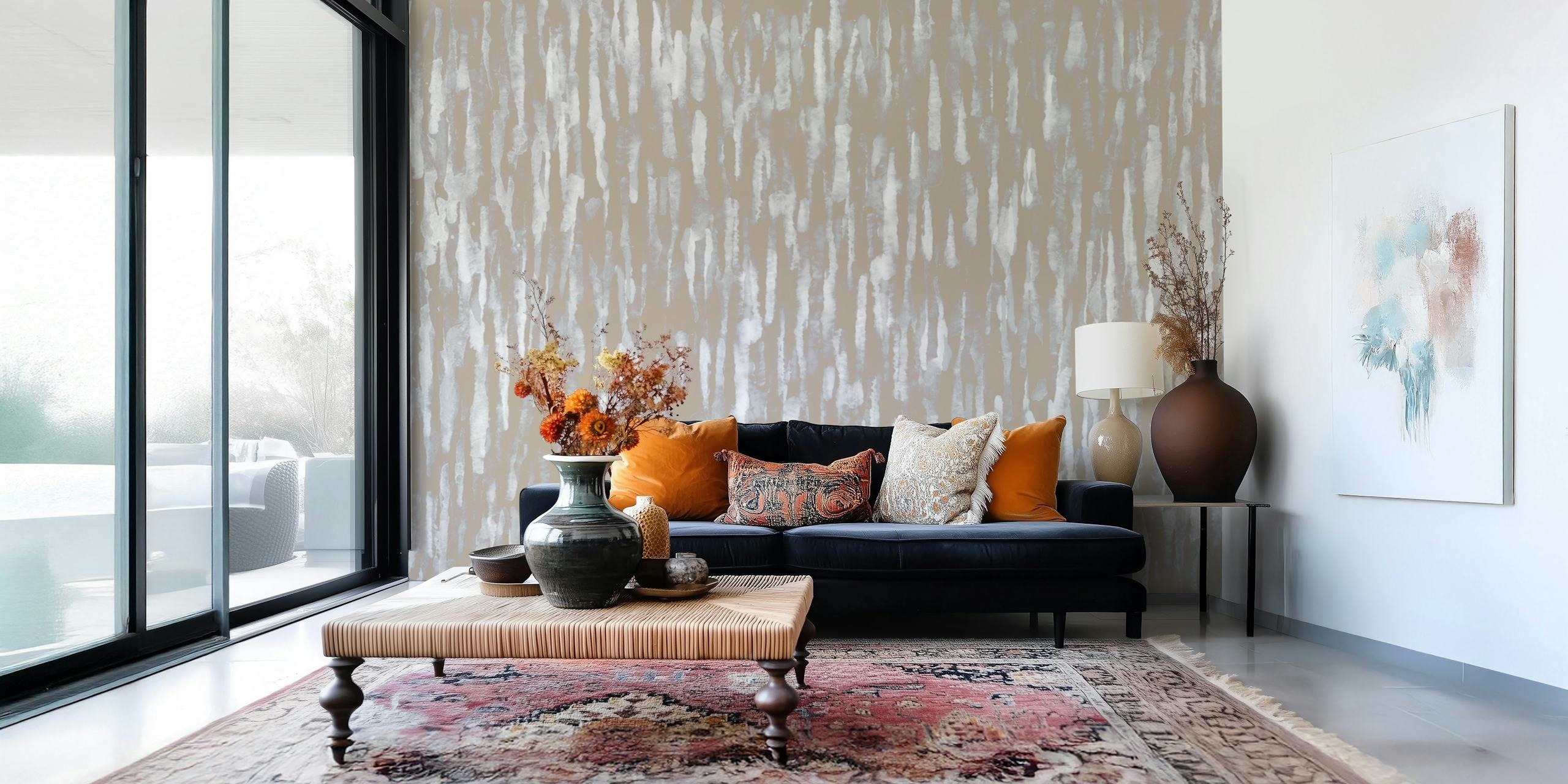 Calm Natural Lines wallpaper in een kamer