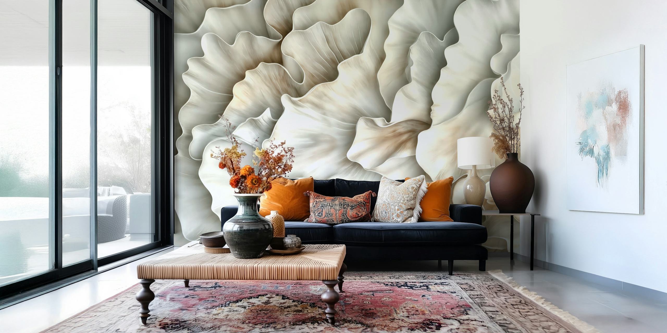 Serene Abstract Organic Layers ταπετσαρία στο δωμάτιο