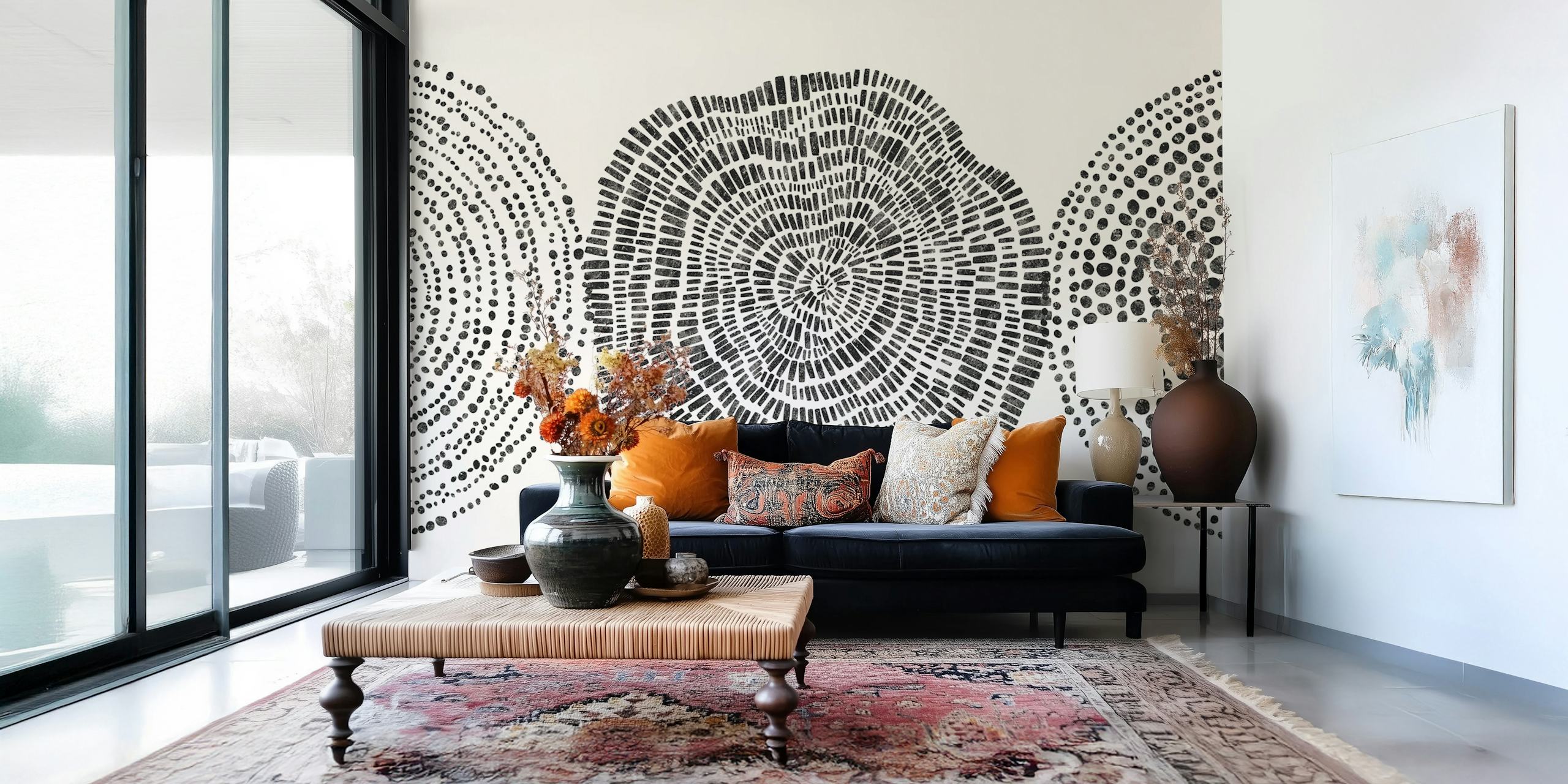 Tribal Circle III wallpaper in a room