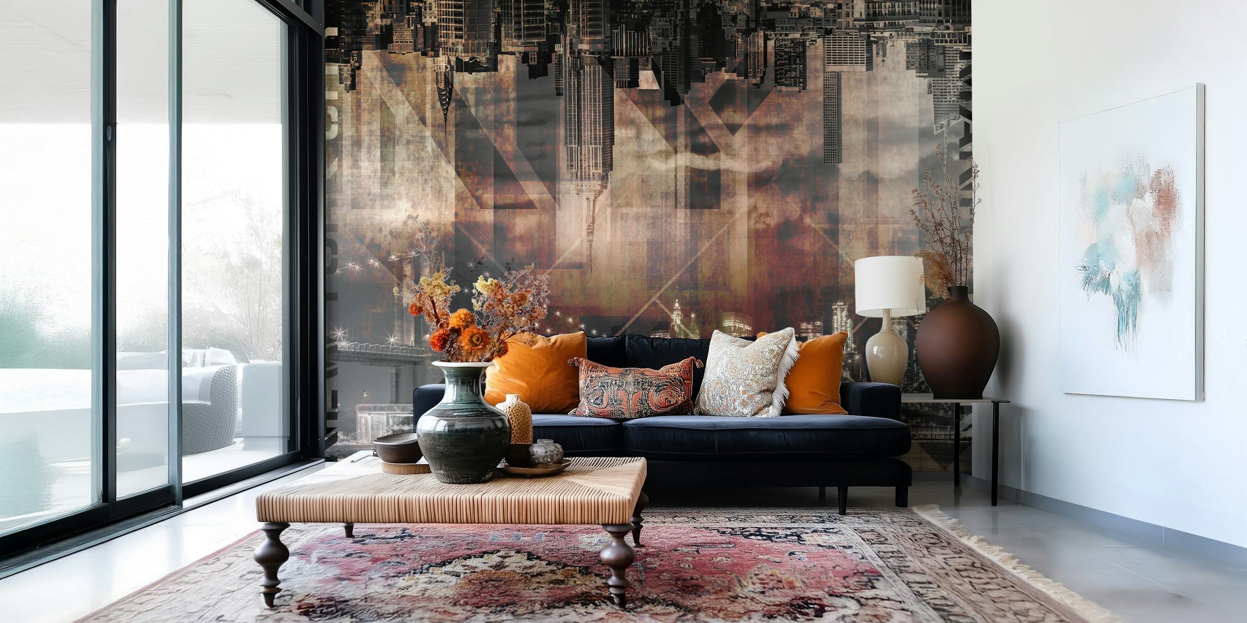 Design de papel de parede Manhattan skyline moderno