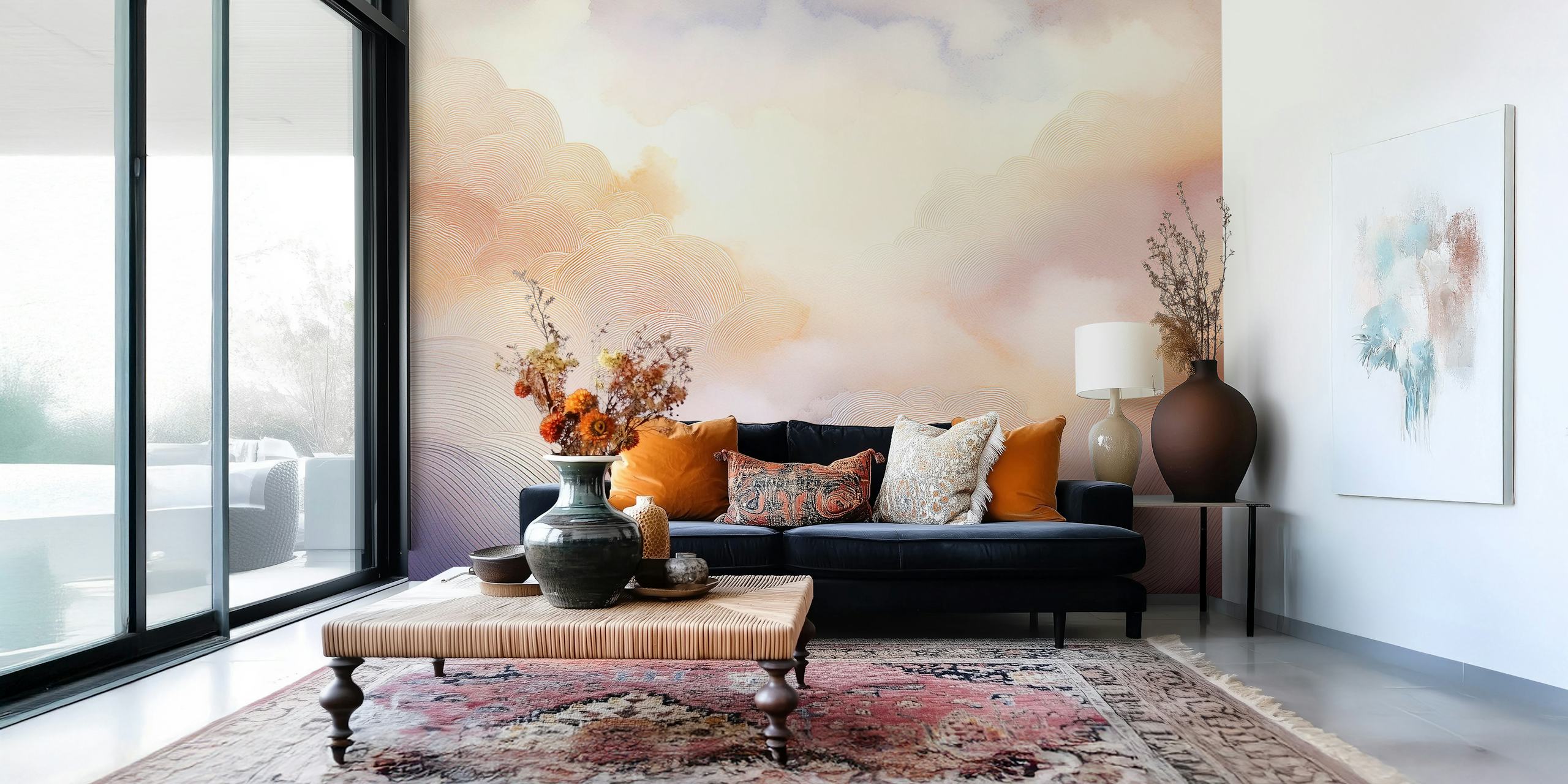 Pastel Cloud Dreamscape wallpaper displayed in a room