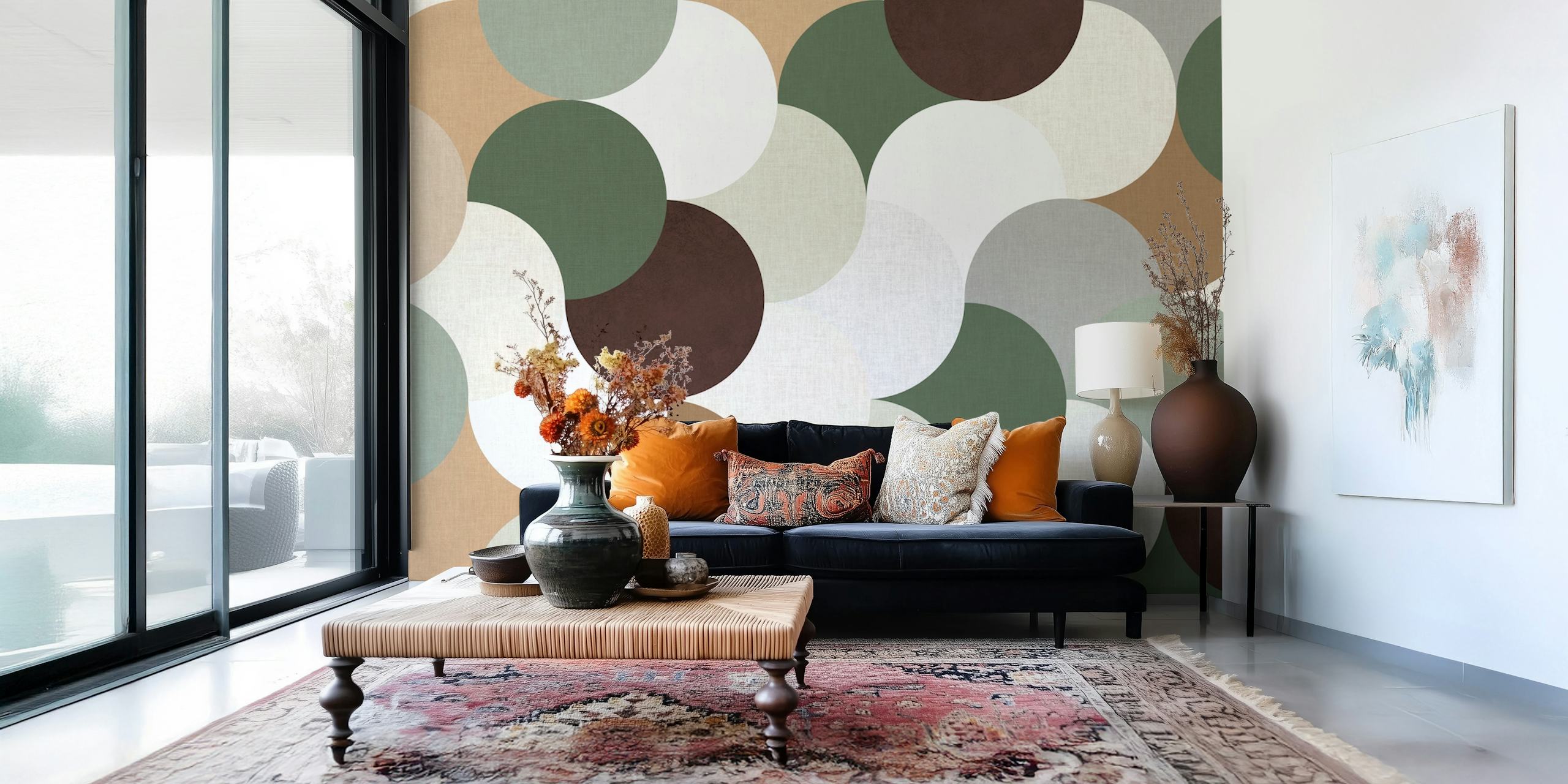 Geometric Modern tapet i en rominnstilling