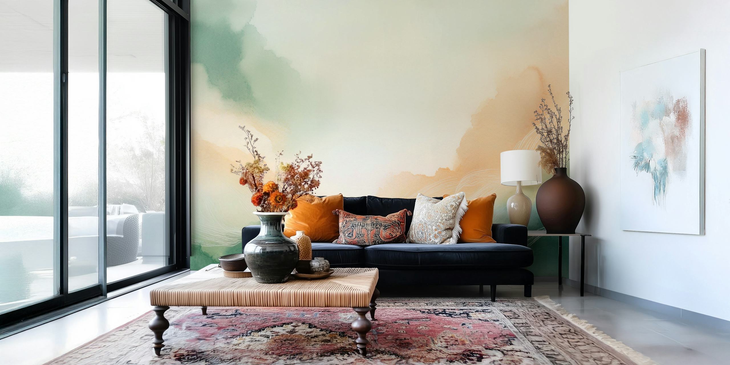 Soft abstract wallpaper in shades of blue and green
