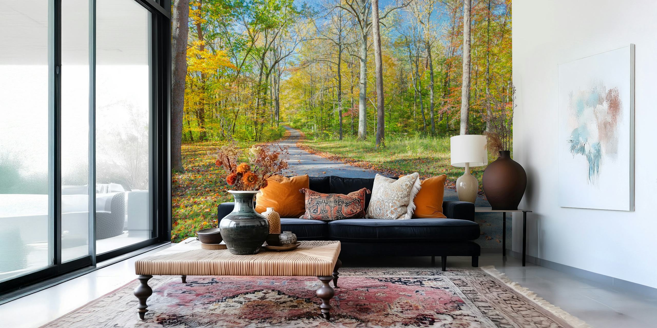 Tapeta Autumn Forest Pathway u sobi