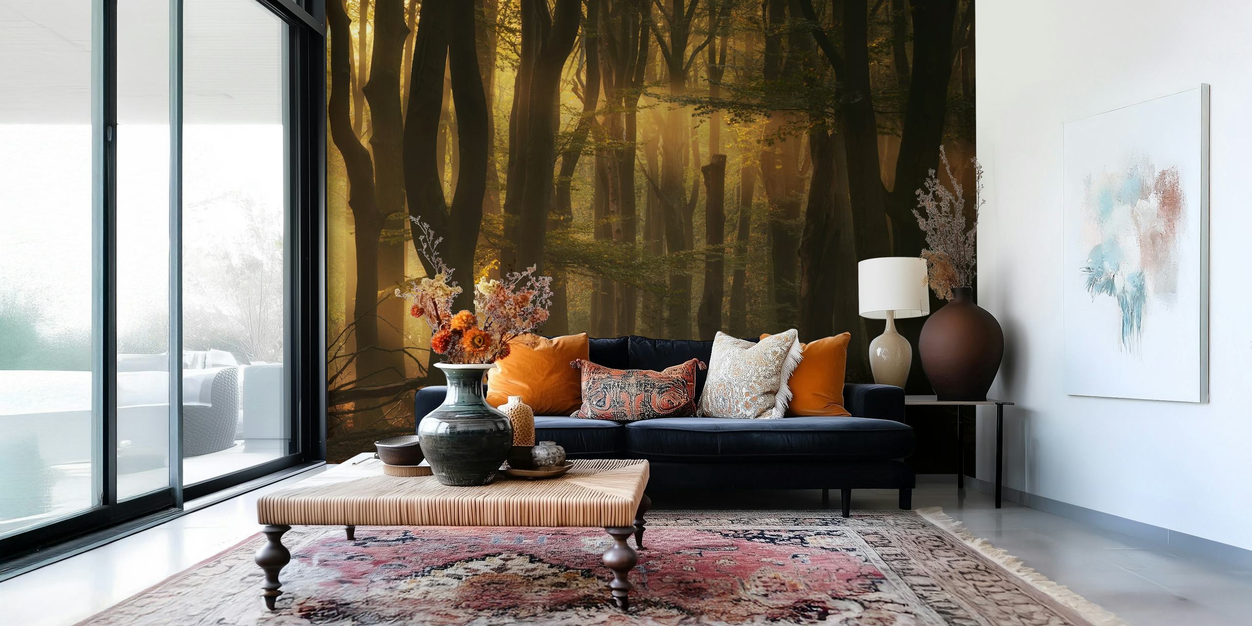 Ταπετσαρία Sunlit Woodland Scene στο δωμάτιο