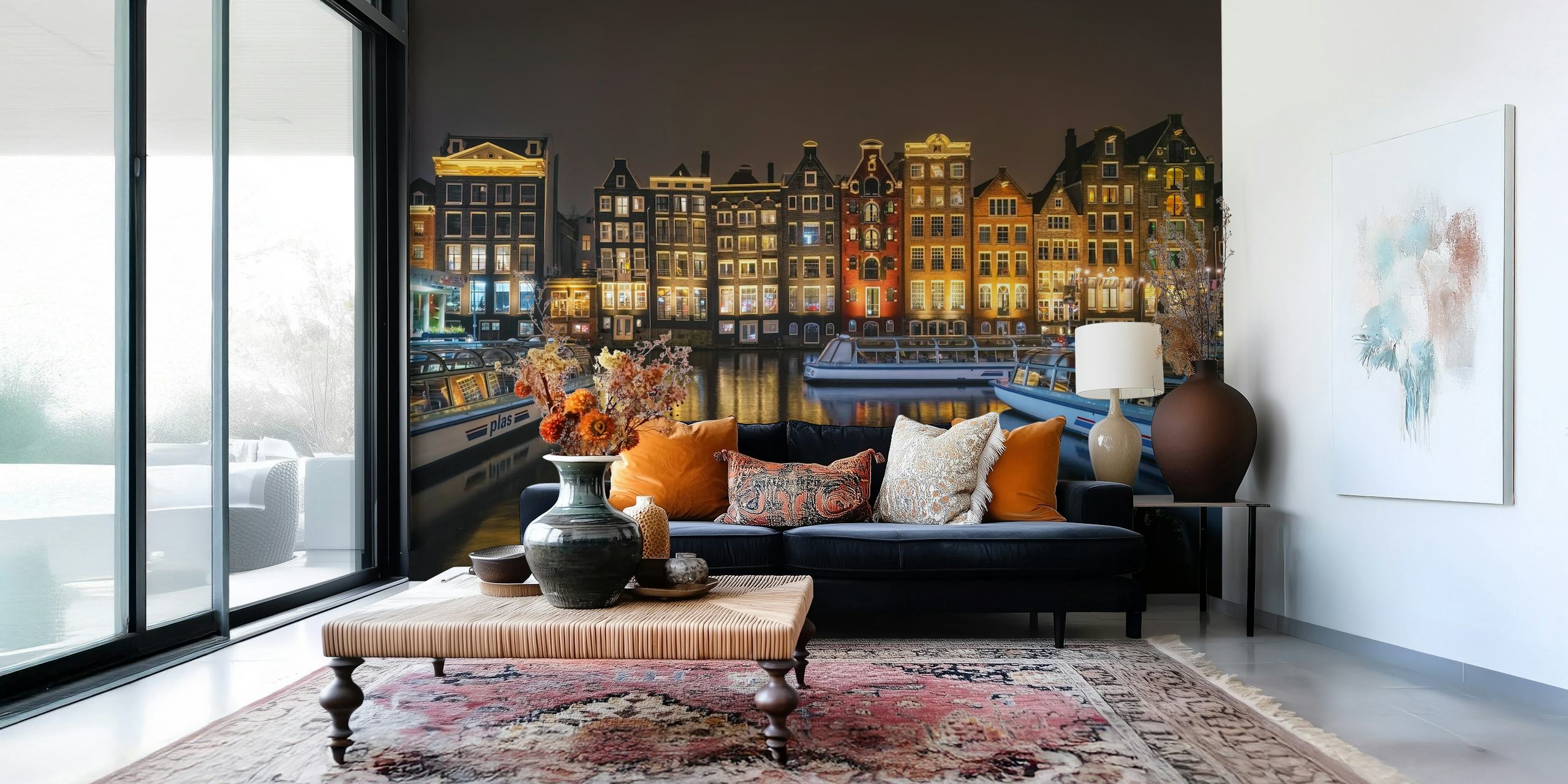 Amsterdam at night tapeta