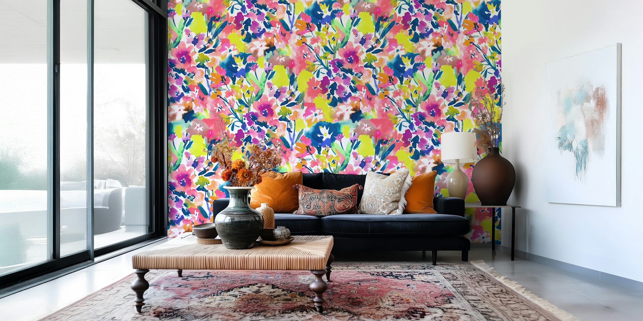 Tapeta Bright Floral Fusion v místnosti