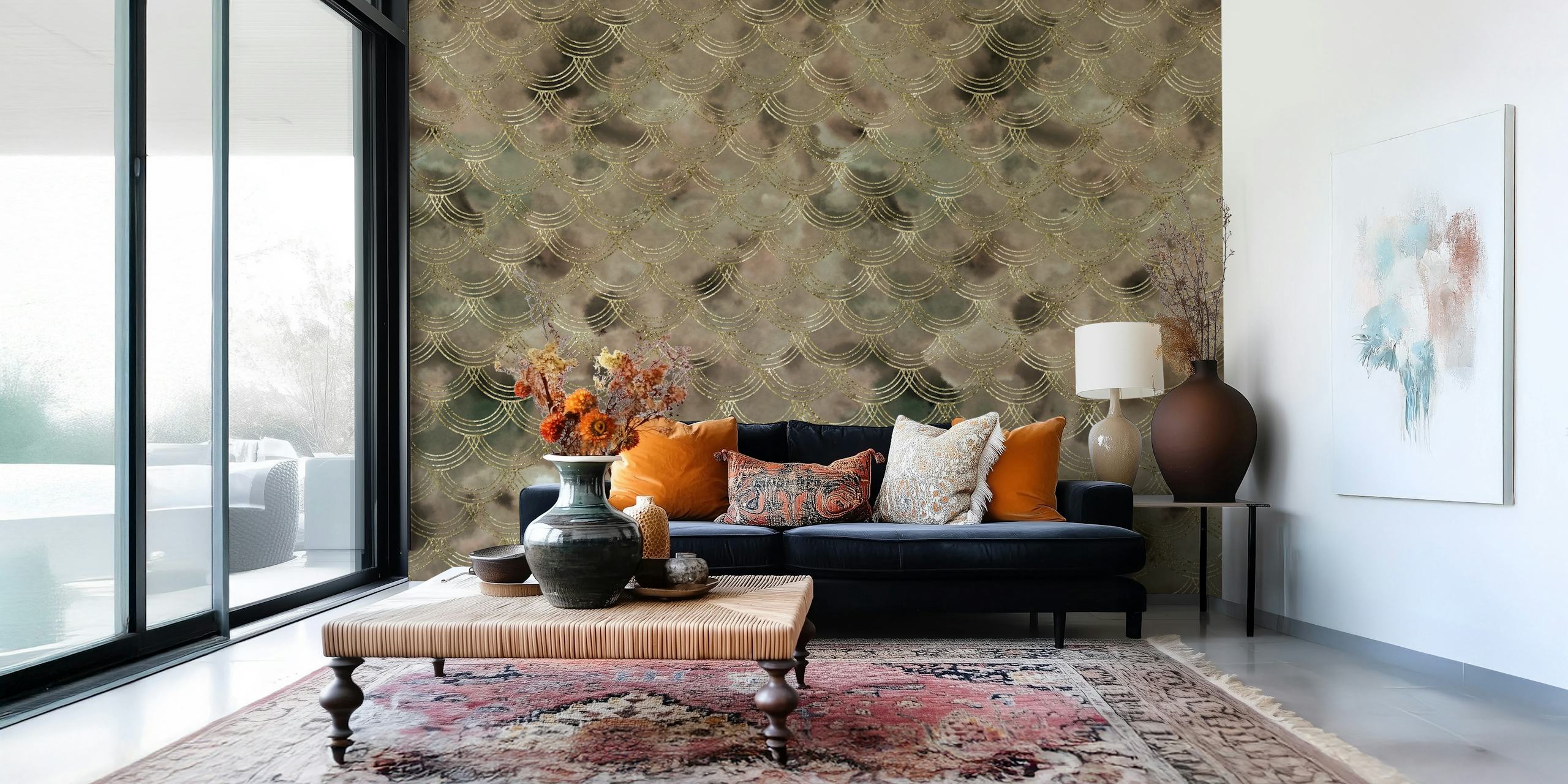 Golden Scales Glam 2 wallpaper in a room