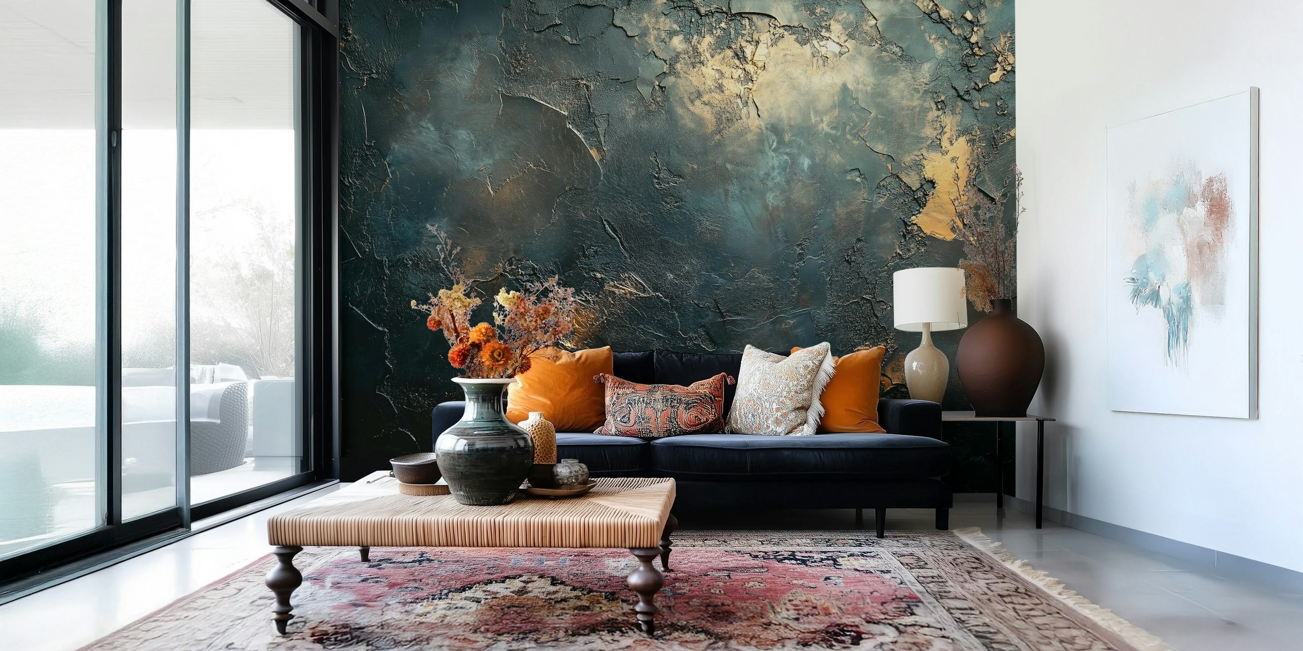 Mystical nightscape wallpaper in a room