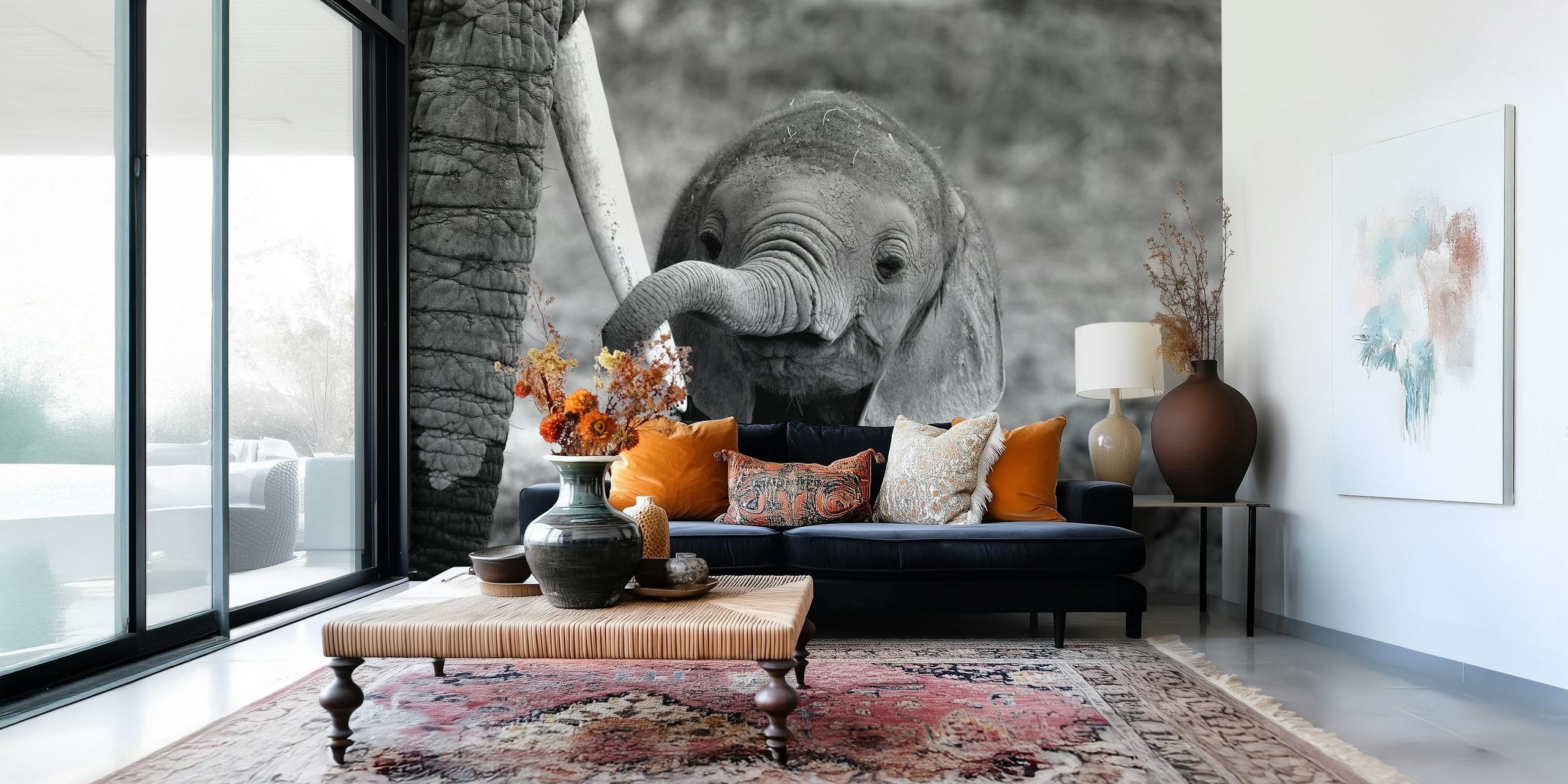 Tapetti, jossa on vauhetiheys huoneessa