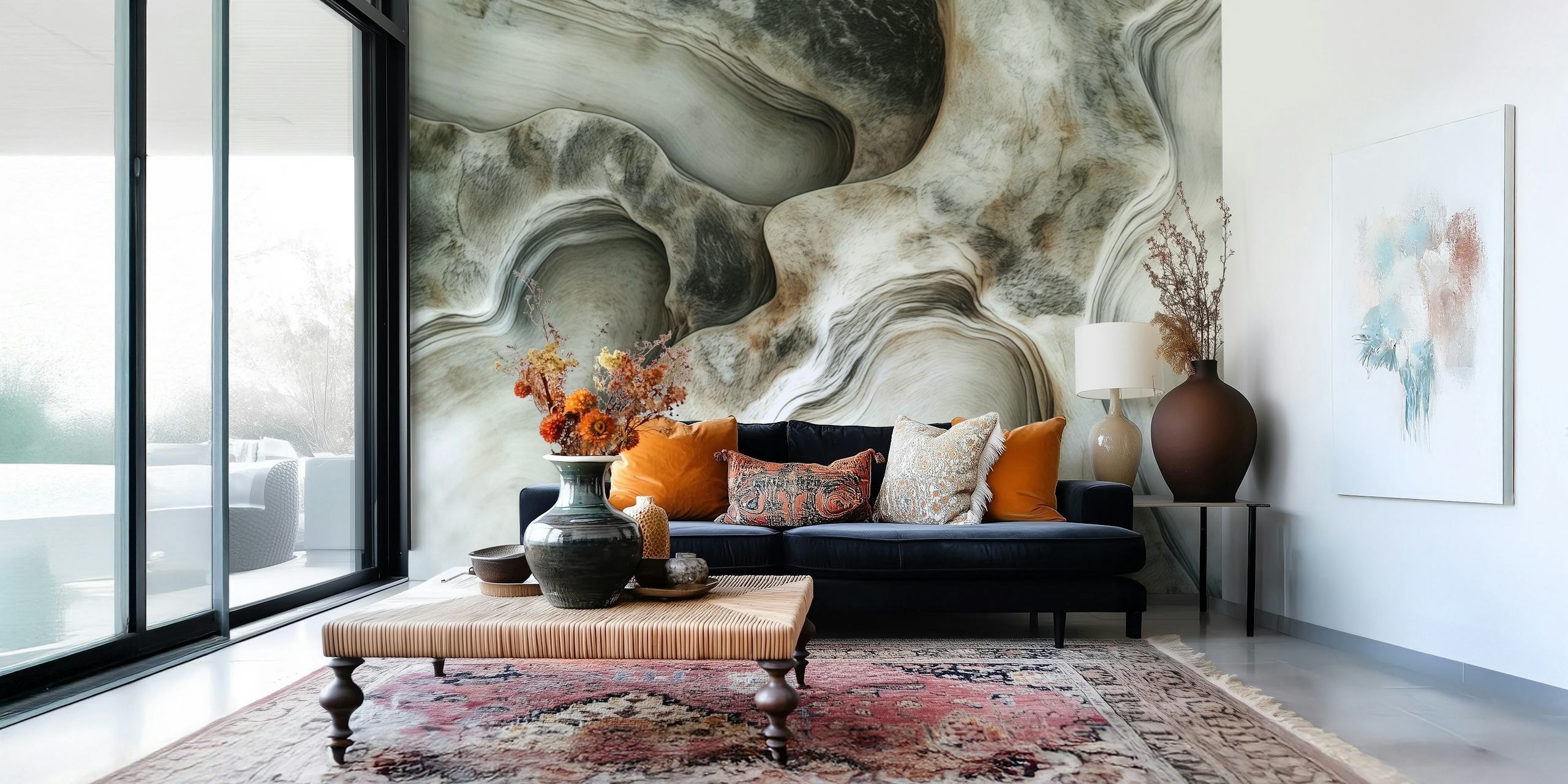 Calm Organic Shapes tapet i et rom
