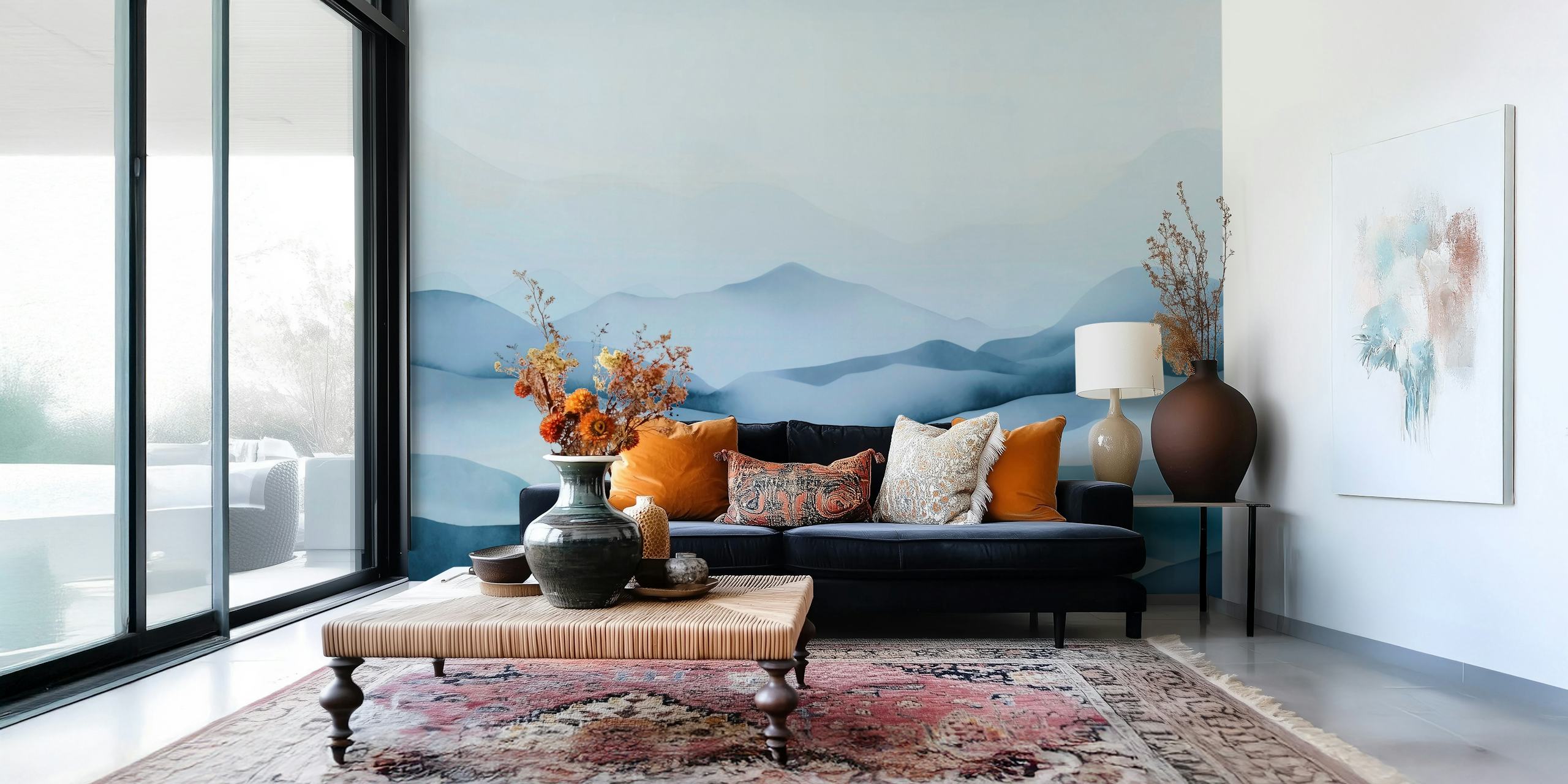 Tapeta s designem Blue Hour Peaceful Mountain Mist