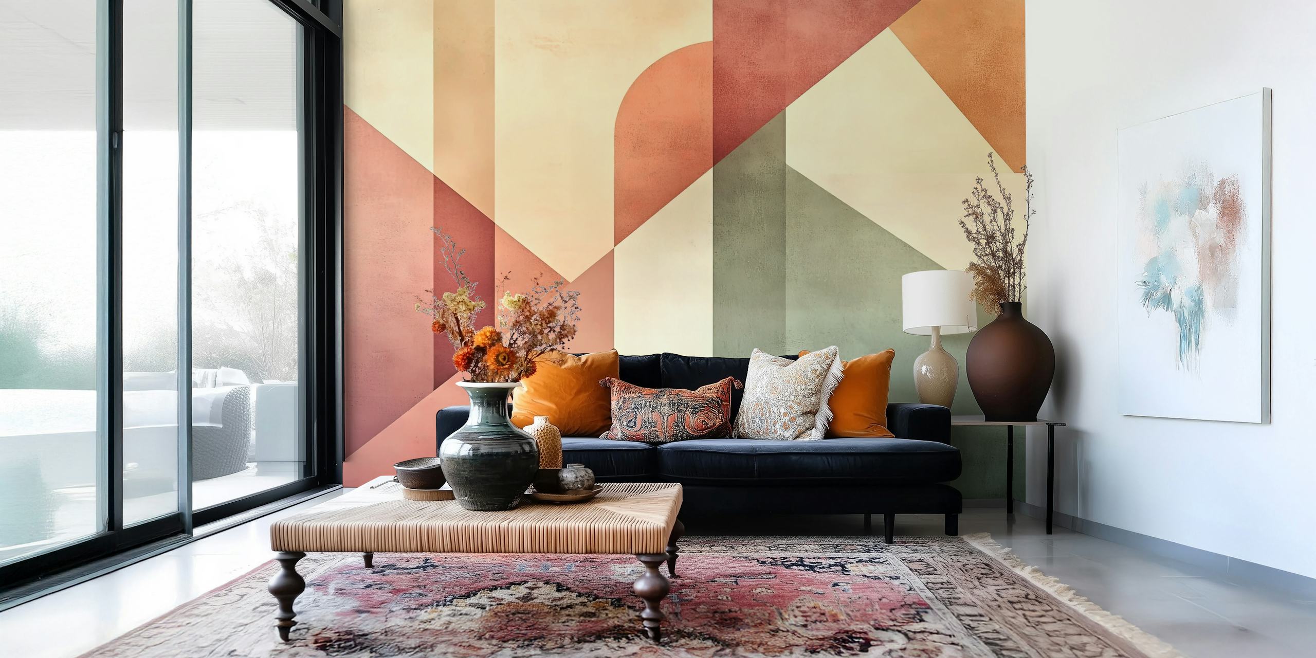 Golden Deco Wall #4 tapetti huoneessa