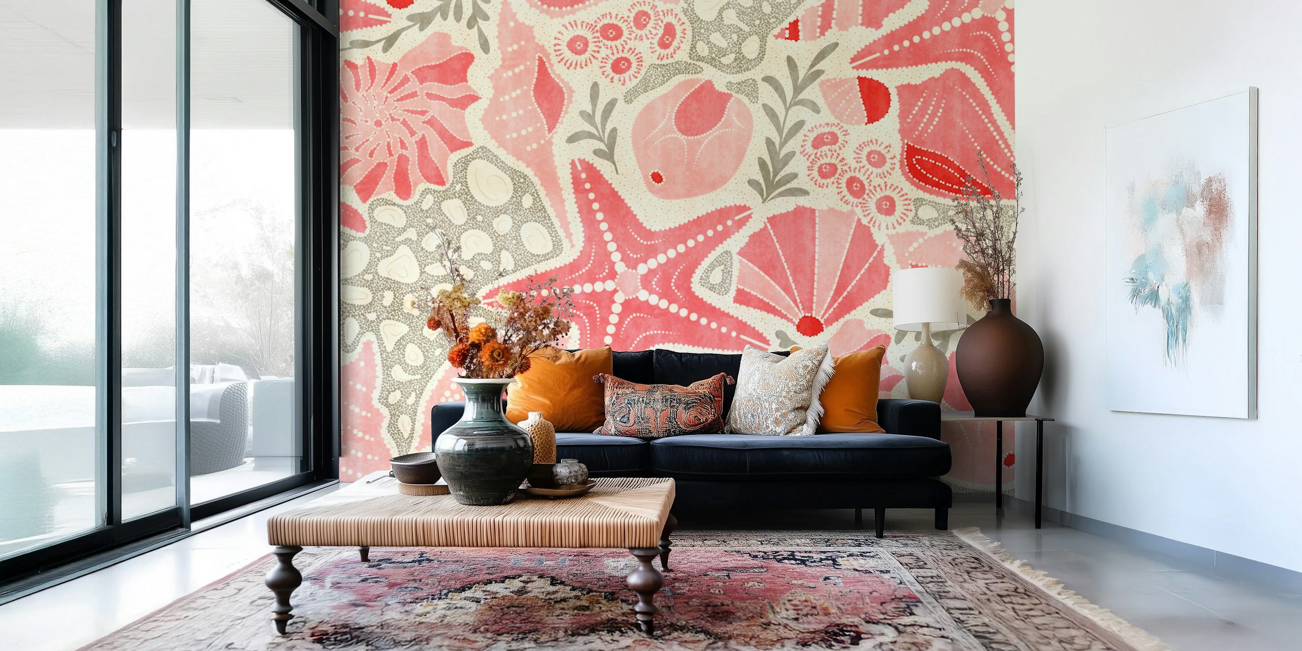 Just Beachy - Pink wallpaper design in a room