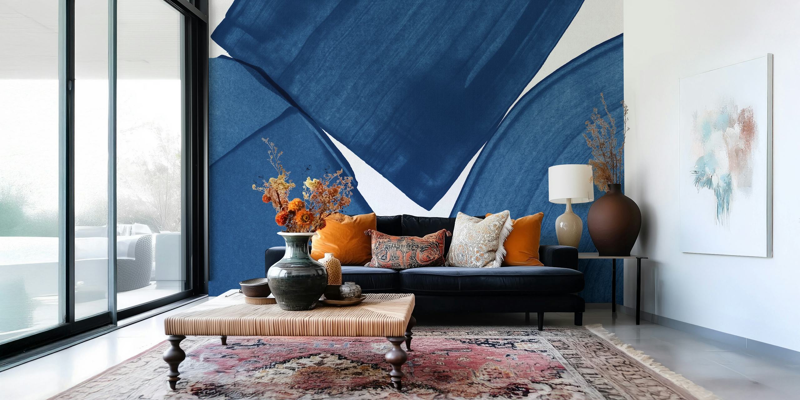 Modern Painting Blue II wandbekleding ontwerp