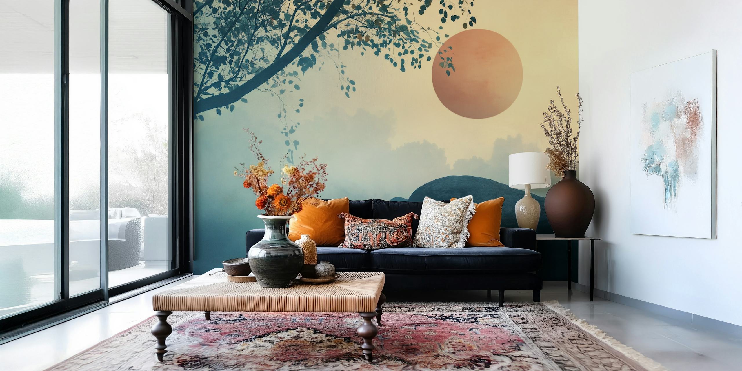 Serene Dawn Reflection wallpaper in a room