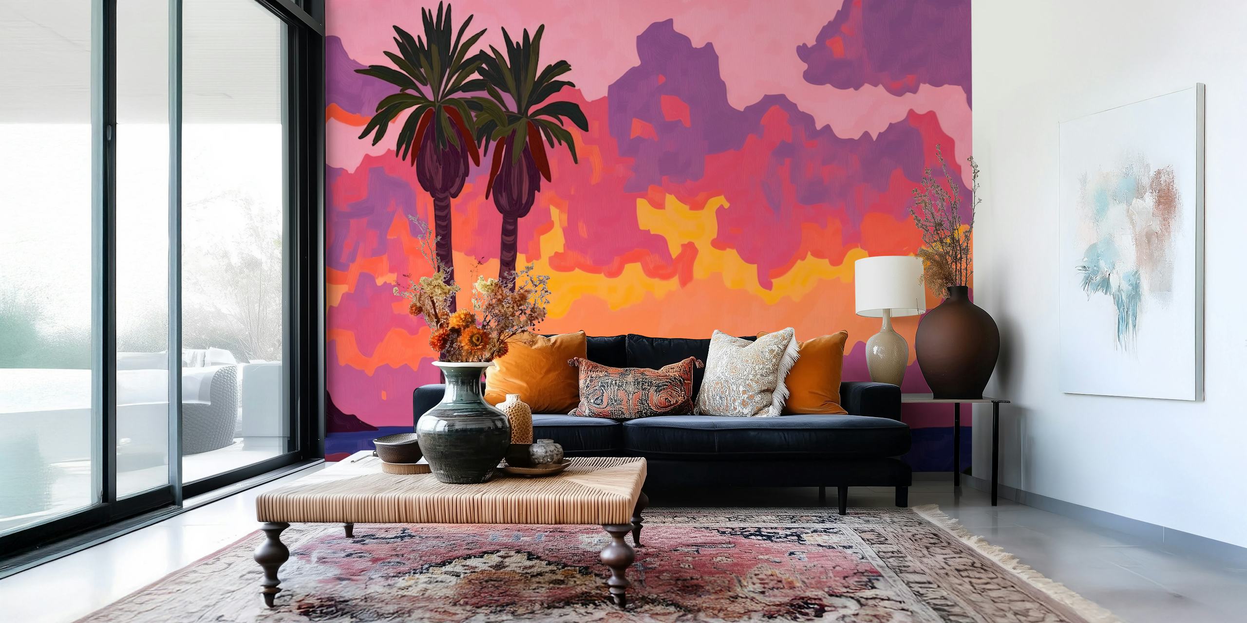 Tropical Twilight Oasis-tapet i et rom
