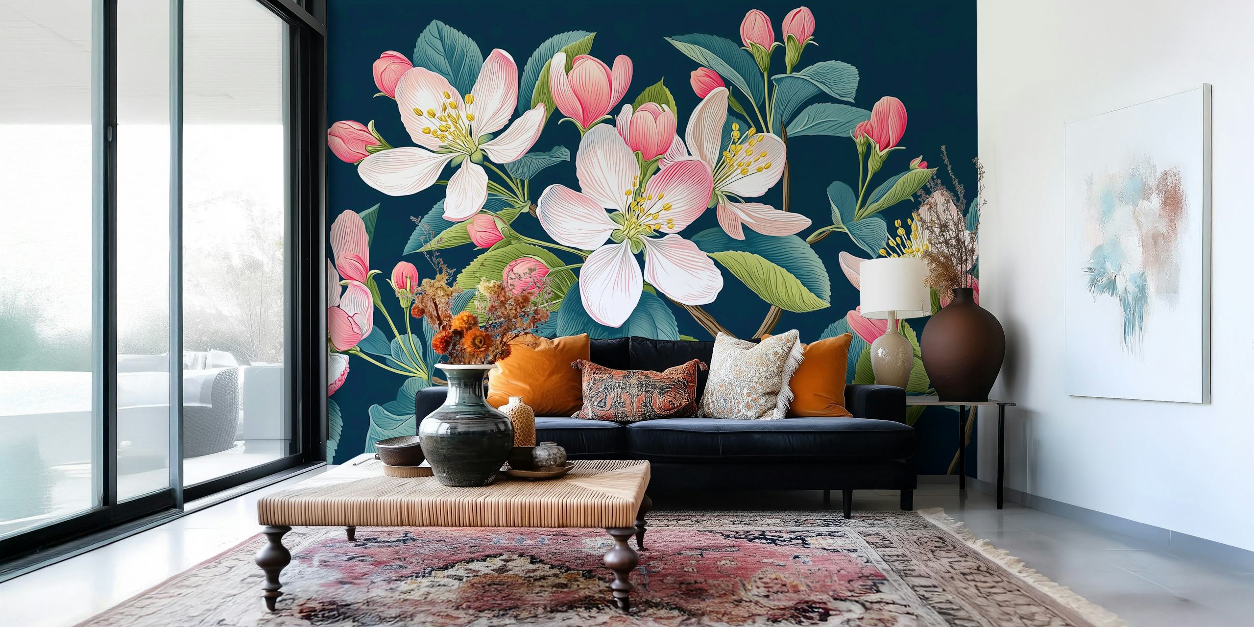 Charming Spring Blossoms papel de parede em um cômodo