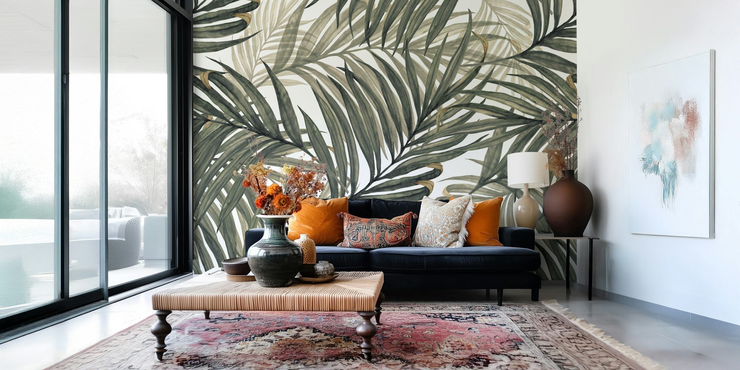 Palm Leaves04 Jumbo wallpaper in a room