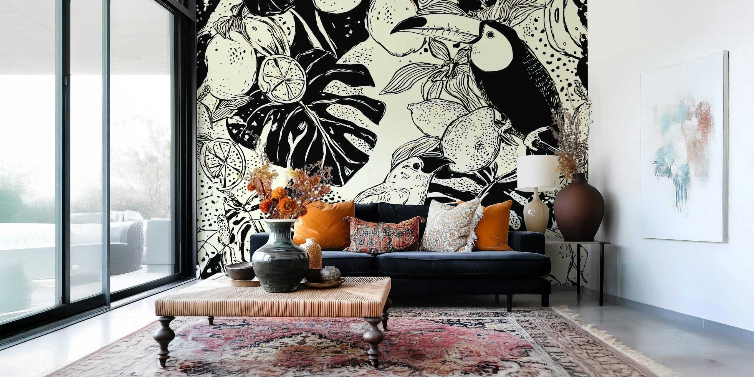 Jungle Symphony tapettisuunnittelu huoneessa