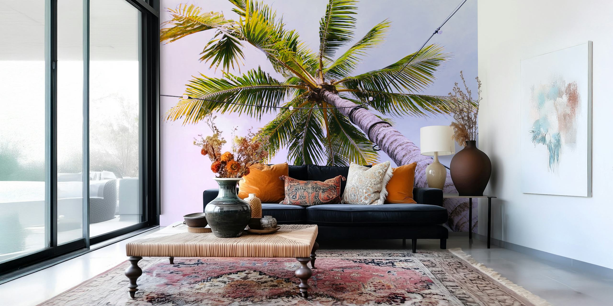 Bajo el papel pintado Under the Caribbean Palm Tree en una habitación