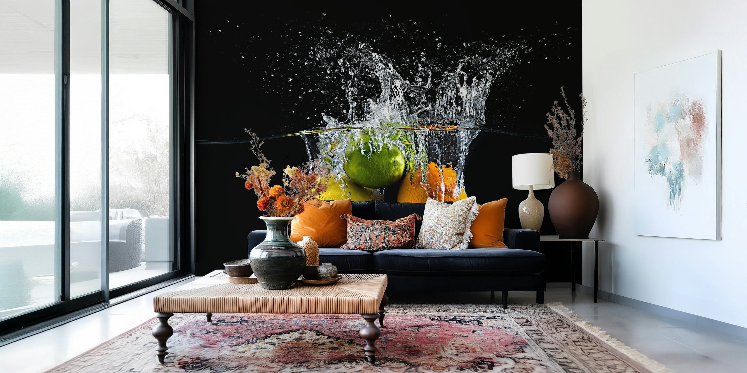 Citrus splash tapet i et rom