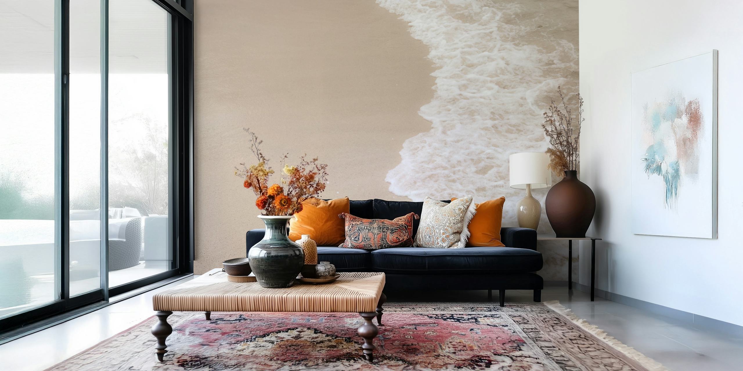 Caribbean Sea Foam Dream 6 wallpaper in a room