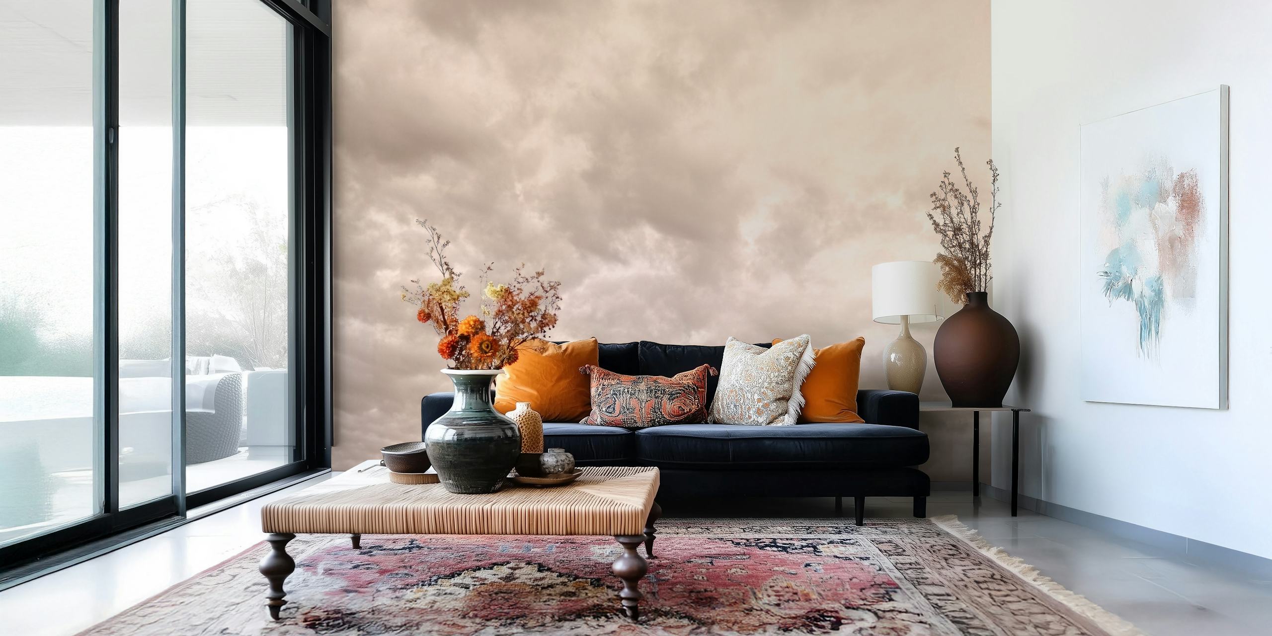 Dreamy Clouds 18 - Caribbean Sunset wallpaper in room