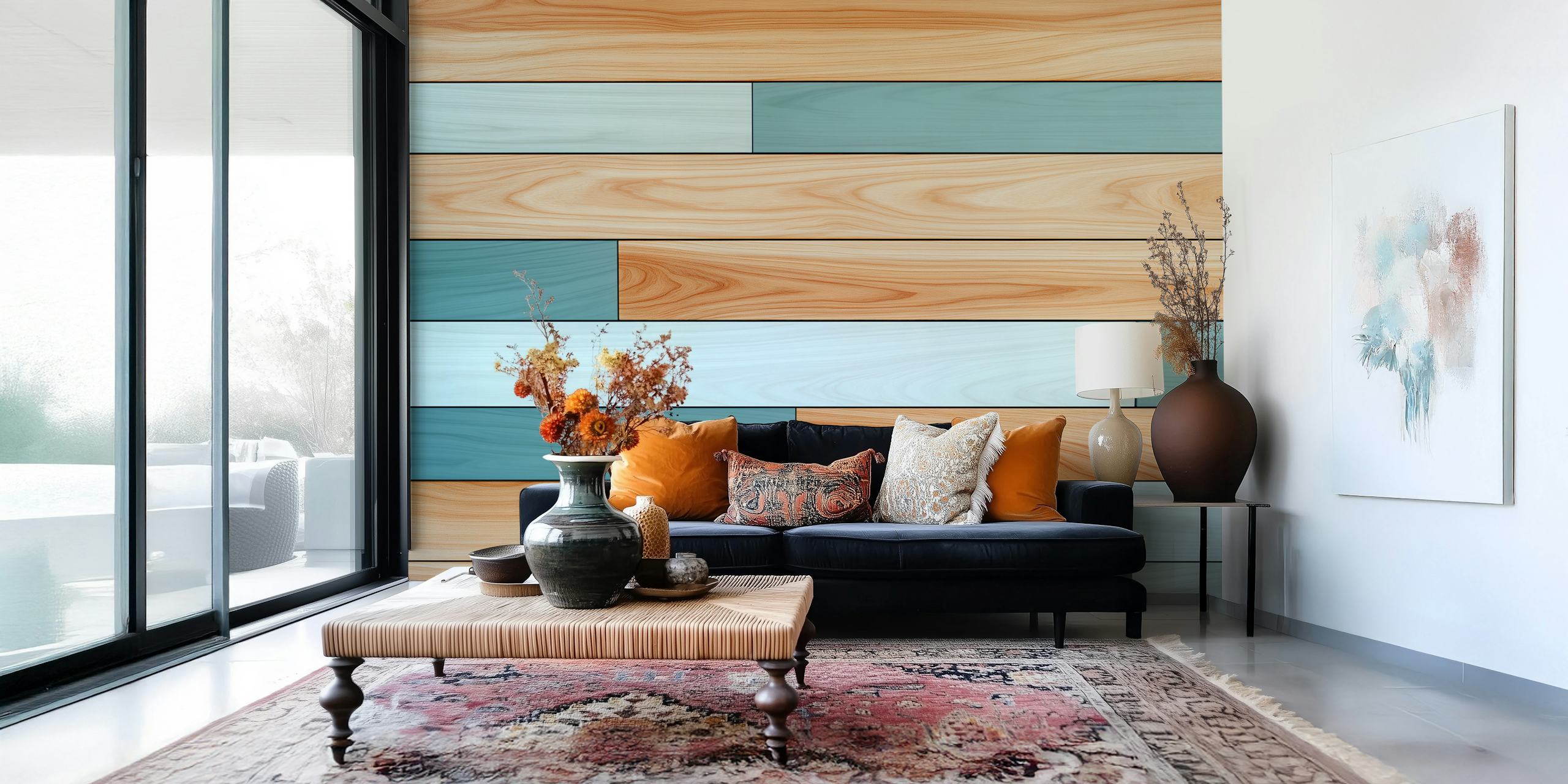 Wooden Serenity wallpaper in a modern room