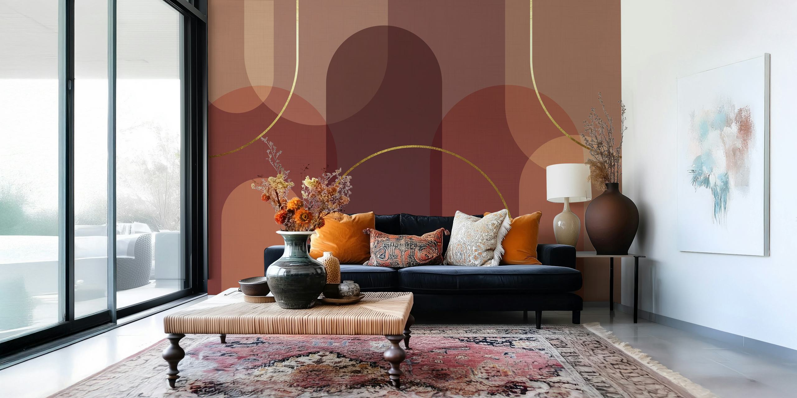 Elegant Earthy Tones tapetti huoneessa