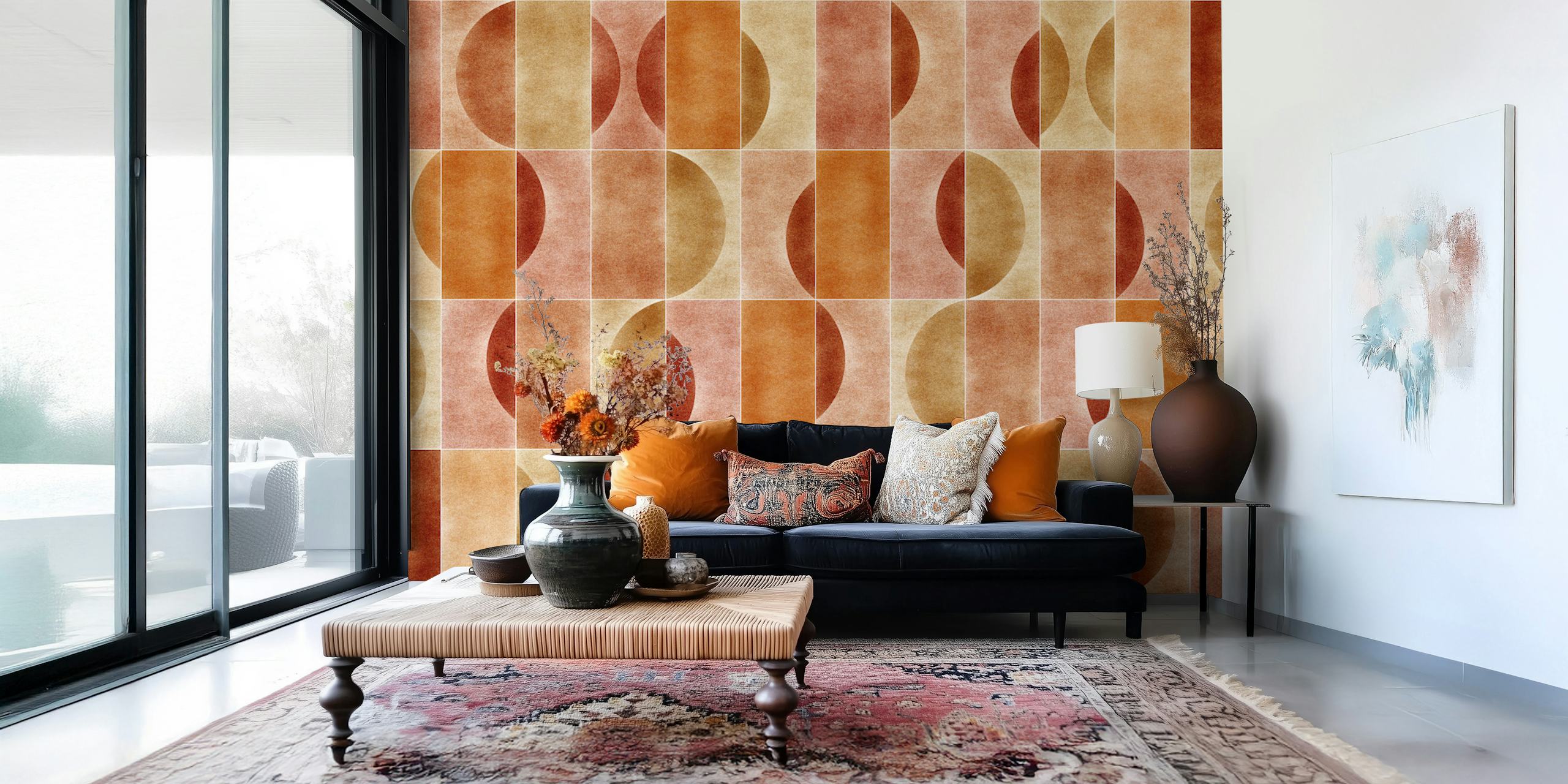 Papel tapiz Velluto Fall Geometry en una habitación