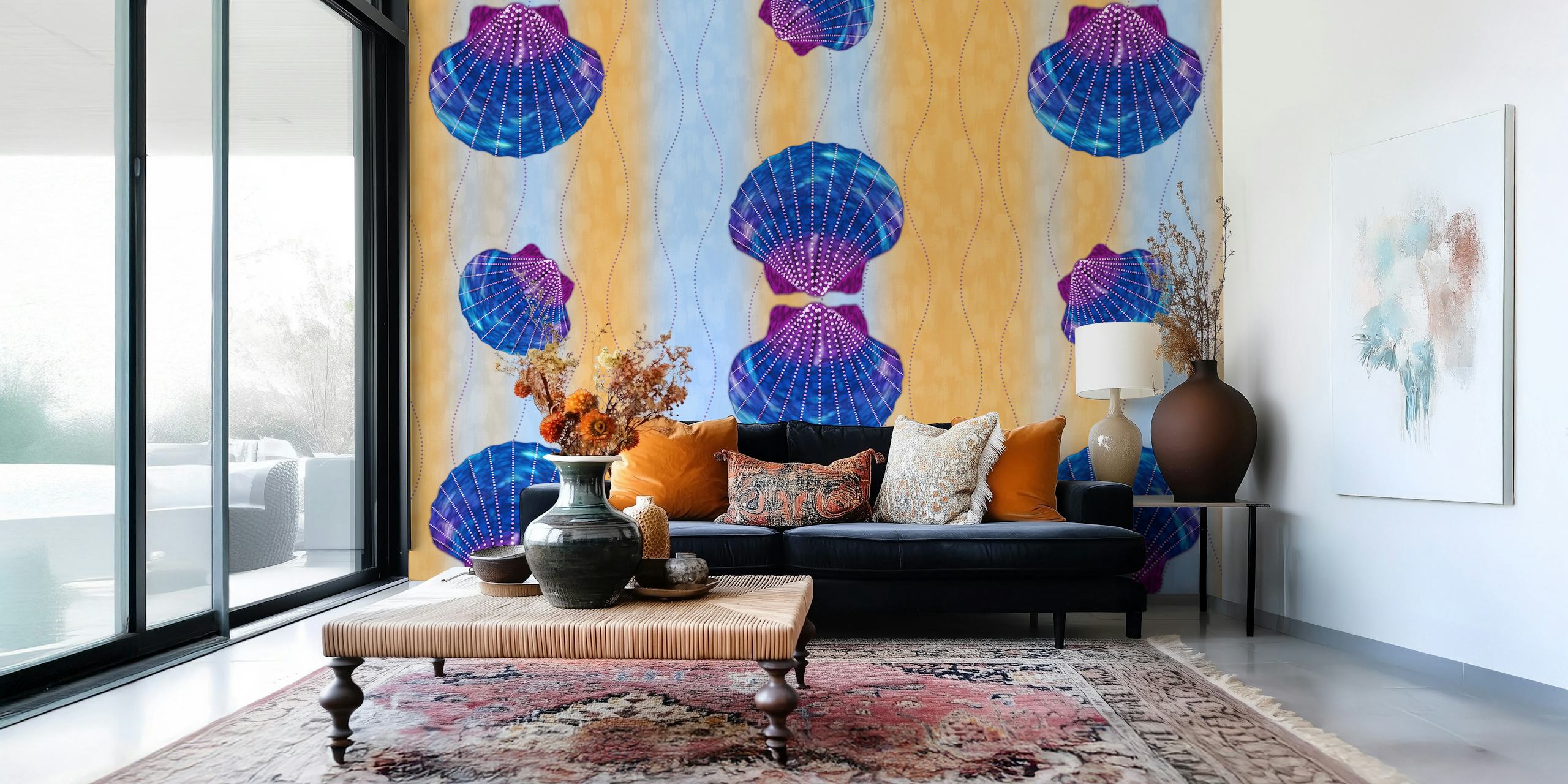 Colorful Seashells papier peint dans une pièce