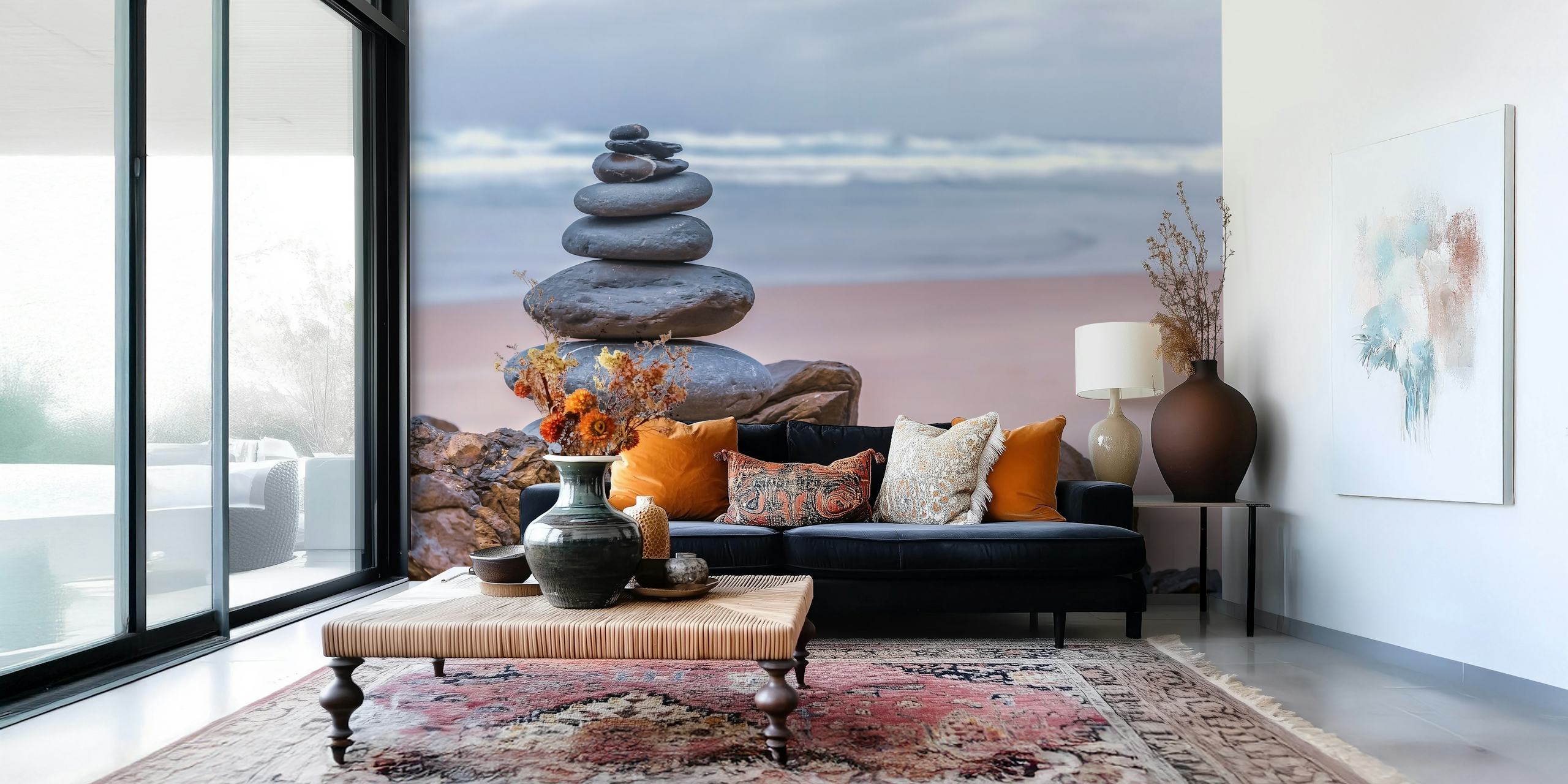 Stone Cairn tapet i en rumindretning