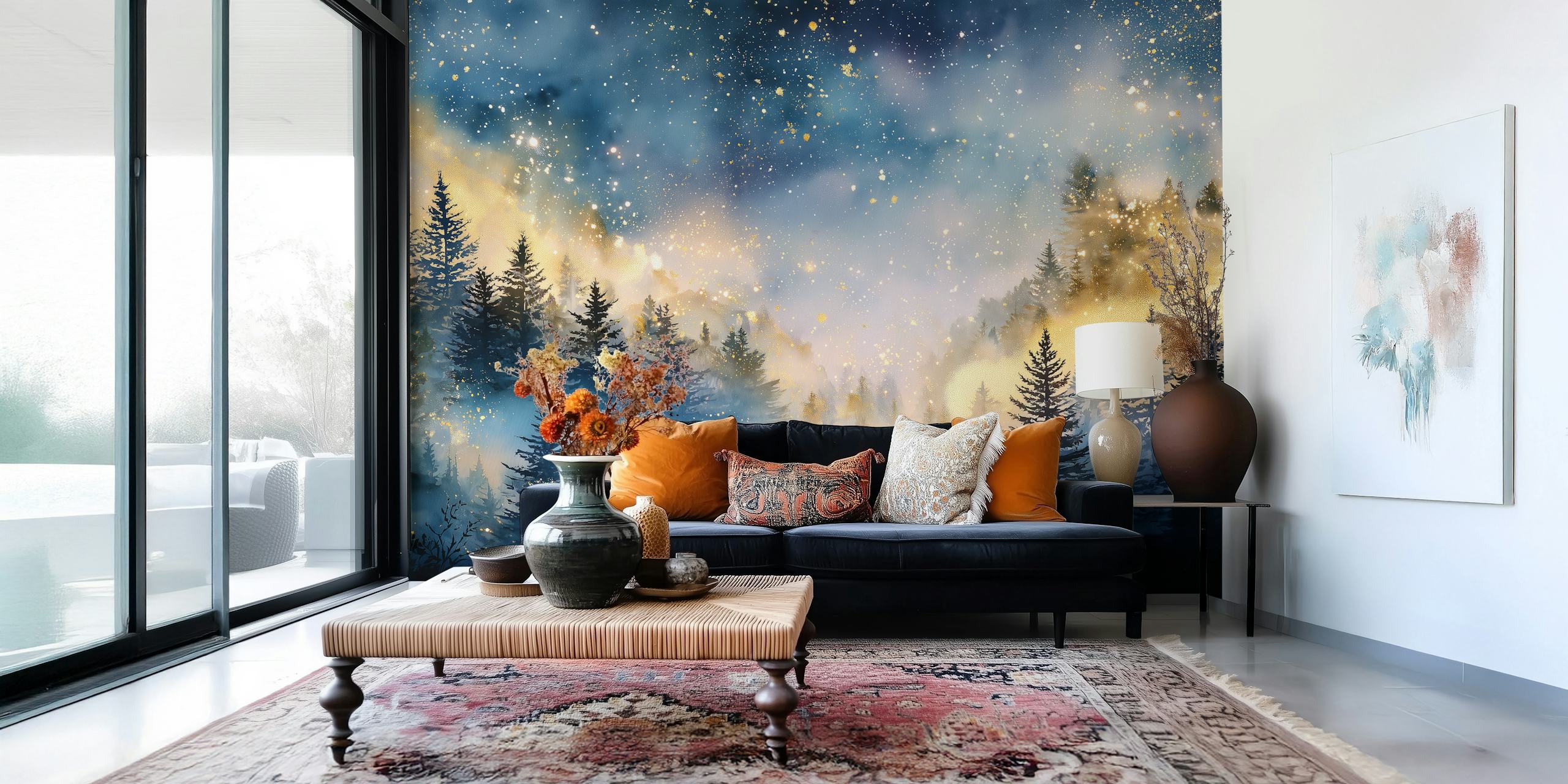 Mystic Forest Glow wallpaper in a room