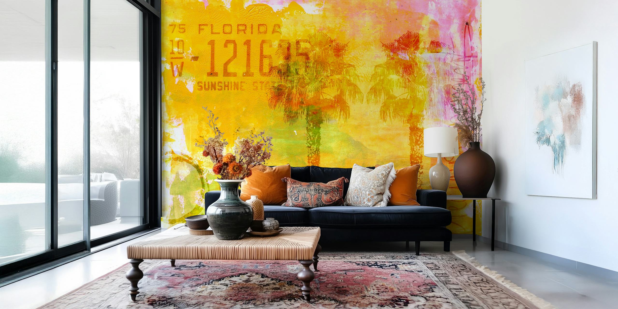 ταπετσαρία Florida Sunshine State Art σε ένα δωμάτιο