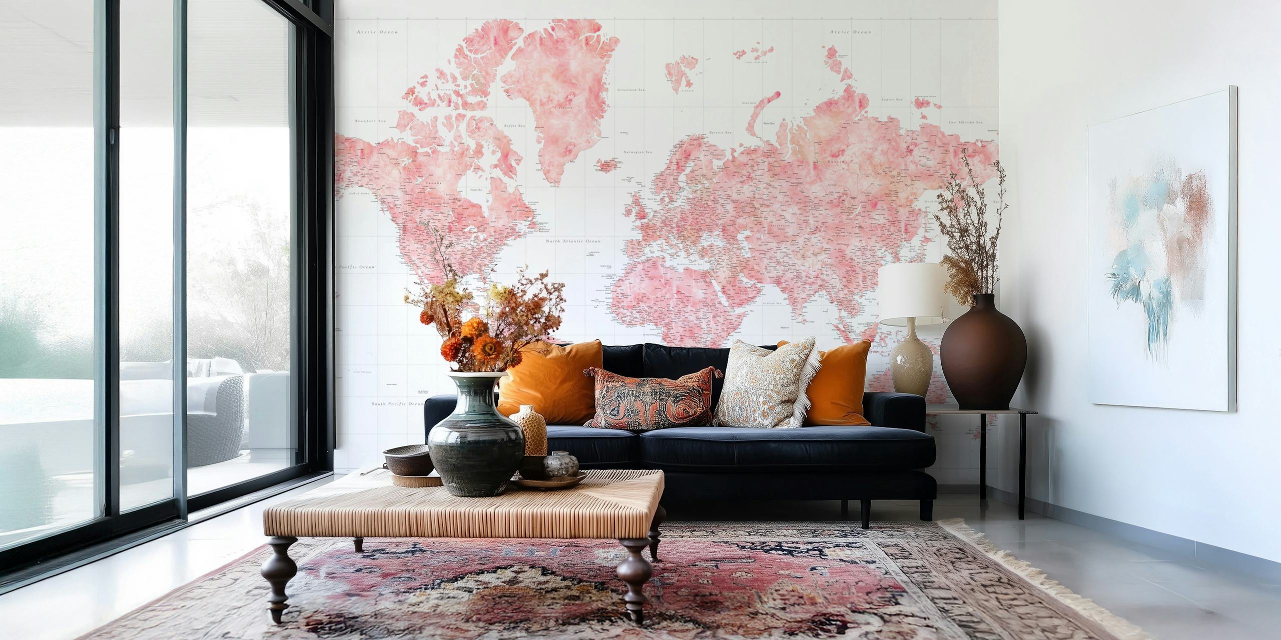 High detail world map tapeta w pokoju