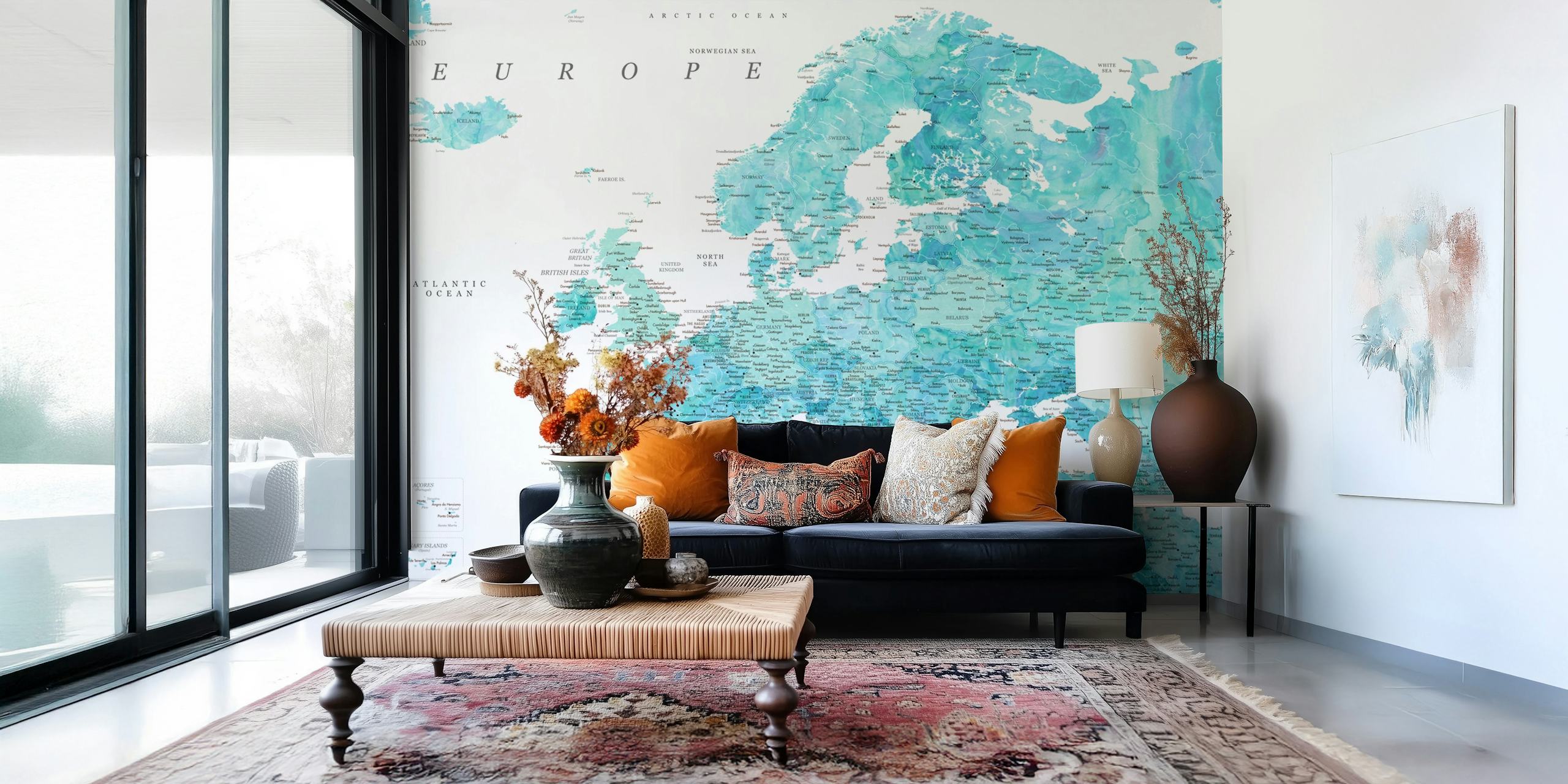 Αναλυτικός Europe map wallpaper σε ένα δωμάτιο