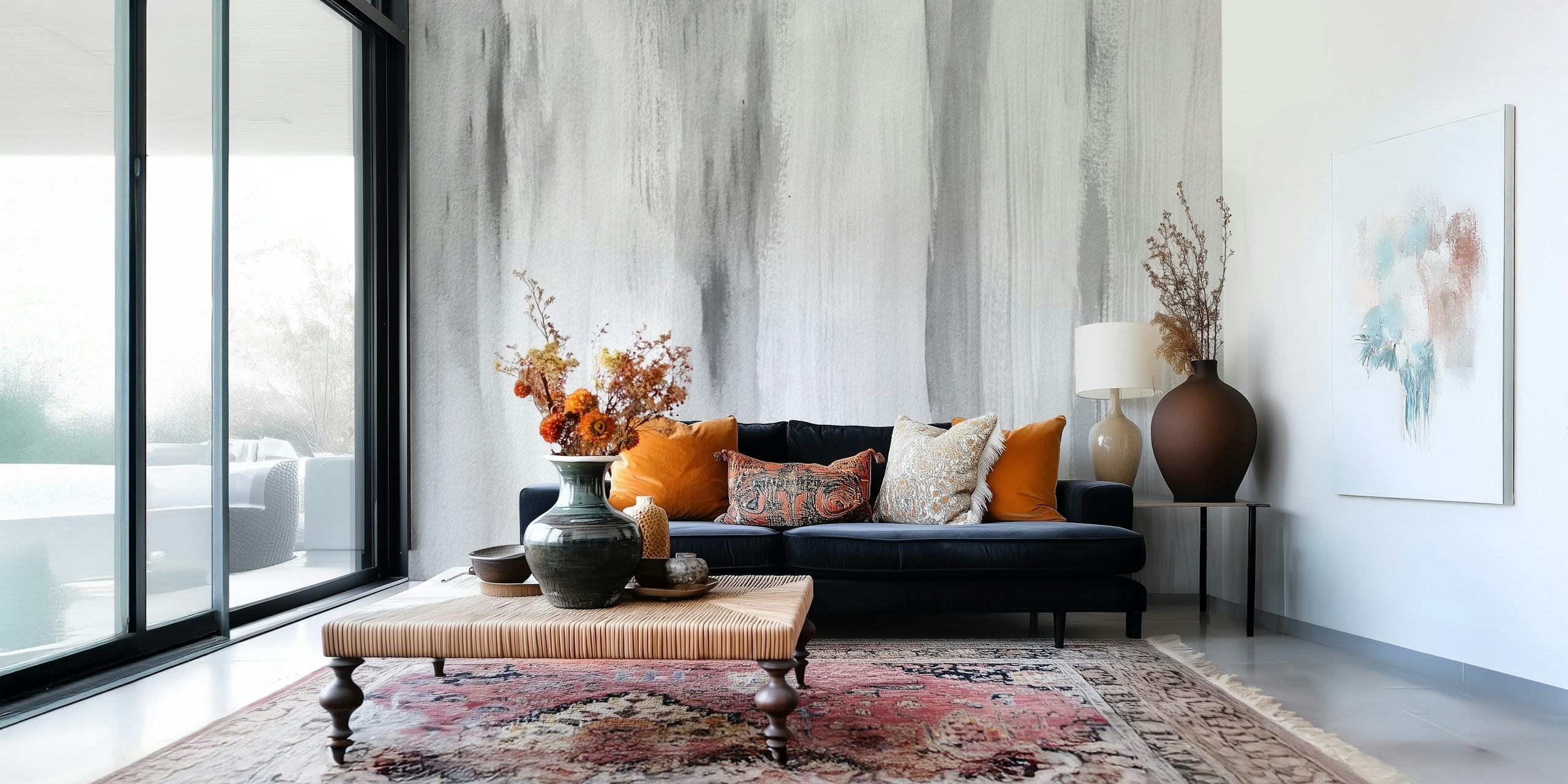 Gray abstract watercolor pattern wallpaper