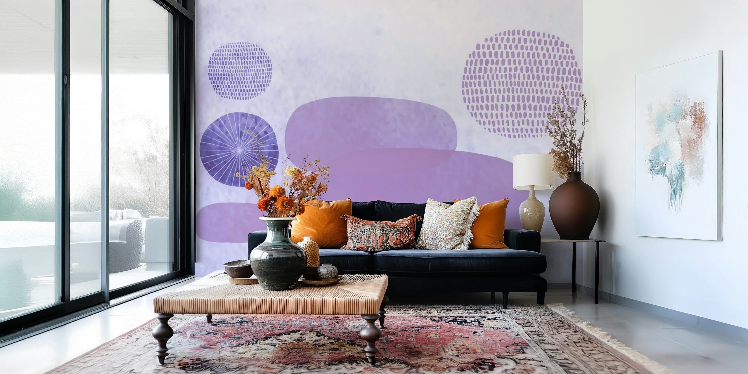 Papel de parede Lavender composition em uma sala elegante