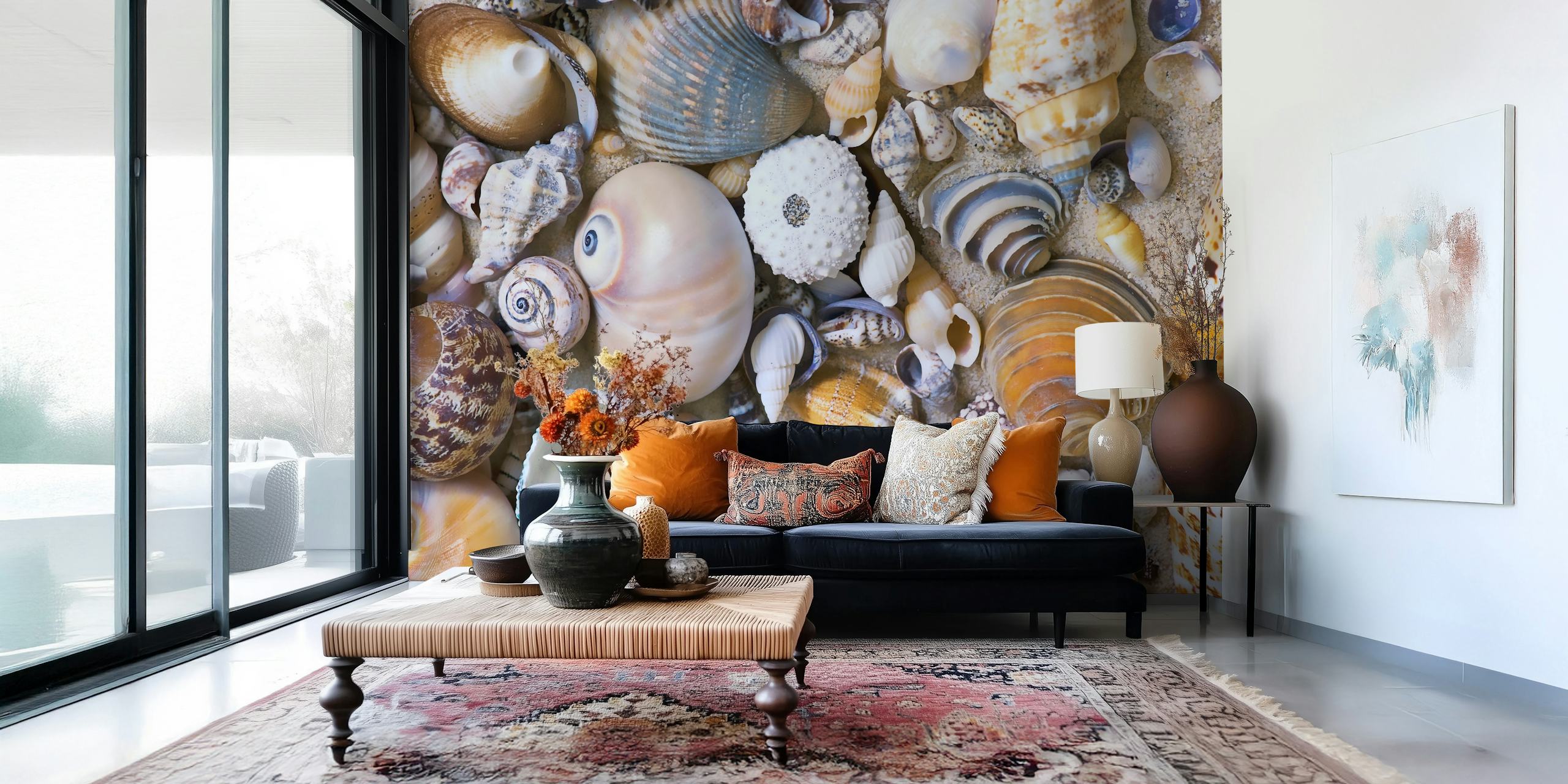 Sea Shell Collection wallpaper in a room